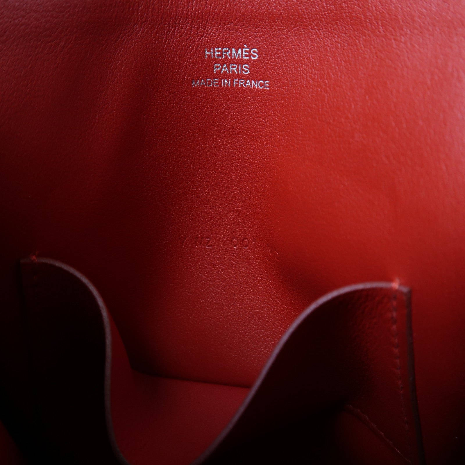 HERMES Swift皮革Carre Pocket Pouch銀扣手拿包紅色/粉紅色