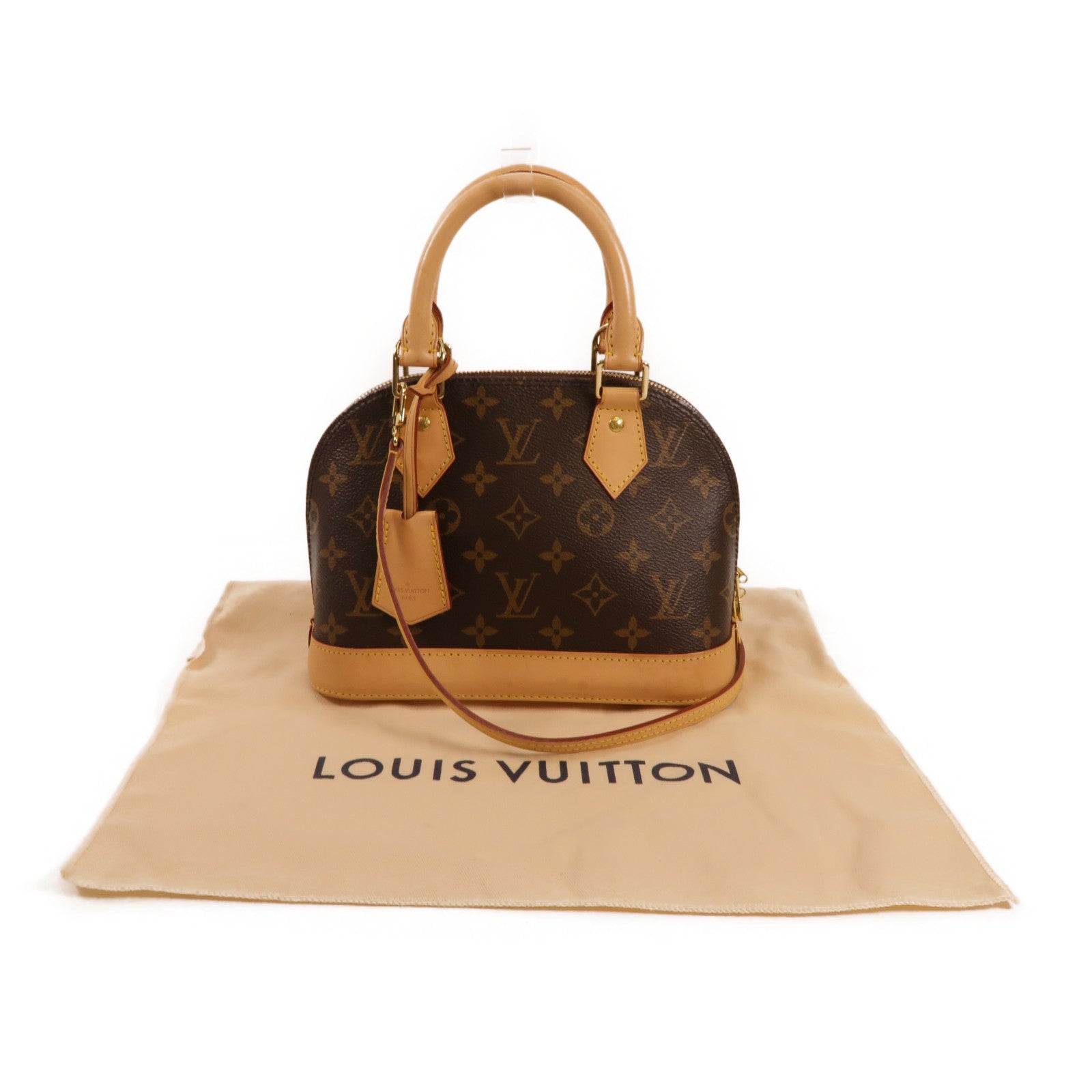 LOUIS VUITTON Monogram Alma BB金扣手挽肩背兩用袋棕色