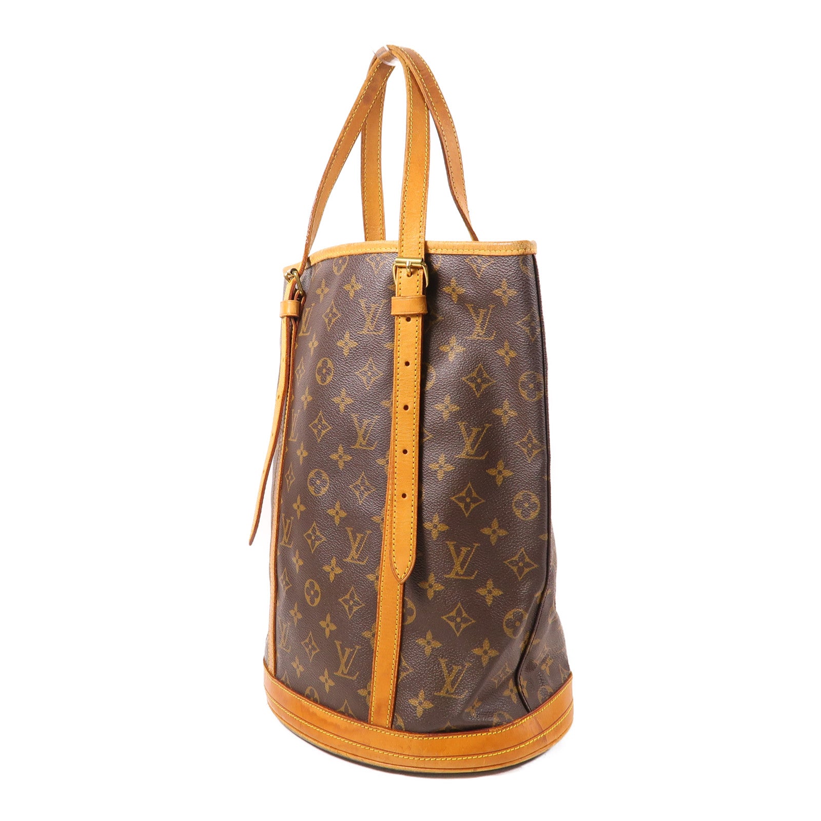 LOUIS VUITTON 【激減優惠】Monogram Bucket GM金扣手挽袋棕色
