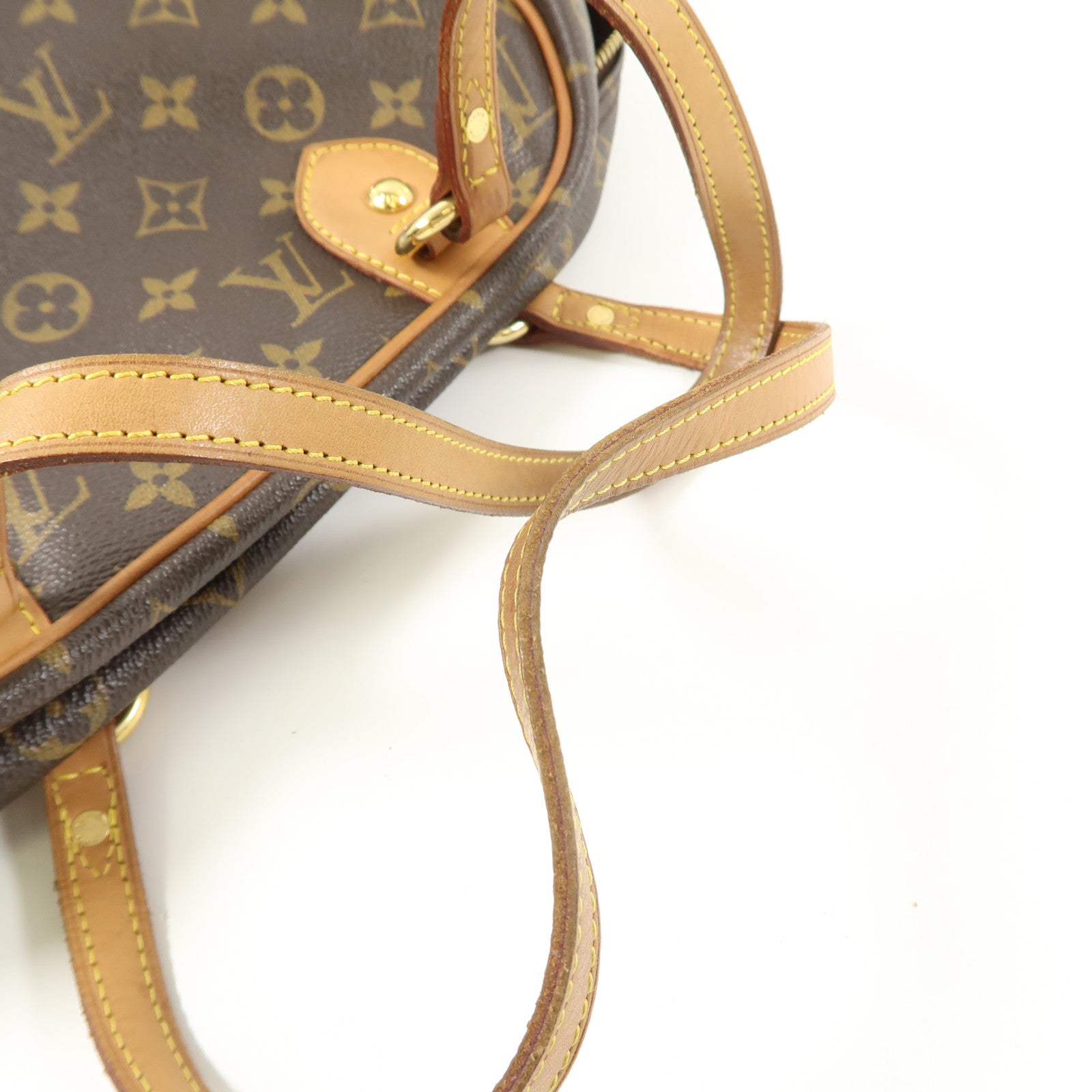 LOUIS VUITTON Monogram Montorgueil PM金扣肩背袋棕色