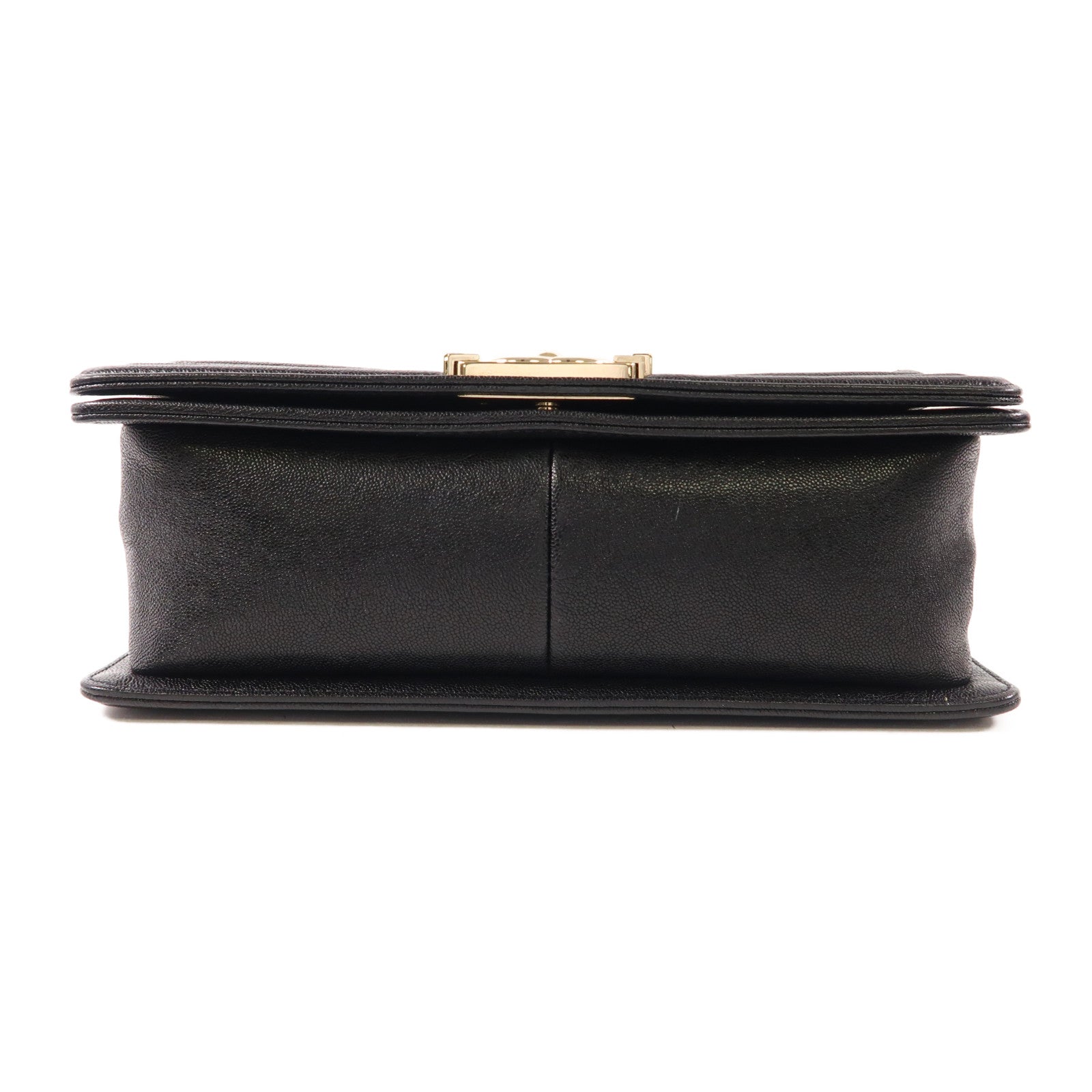 CHANEL CC GHW Boy 25 Shoulder Bag Calfskin Leather Black