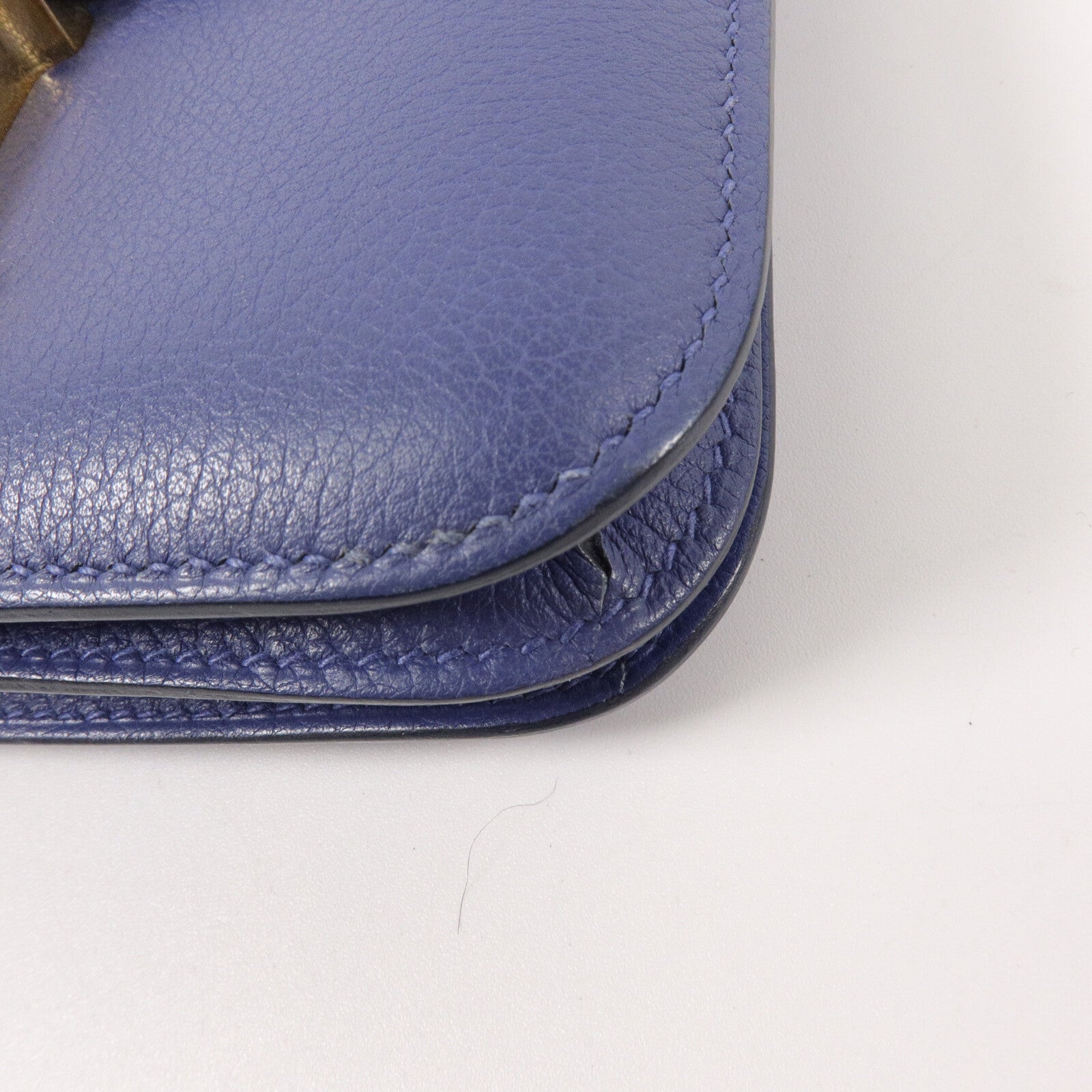 HERMES Evercolor皮革Constance Mini肩背袋Blue Brighton