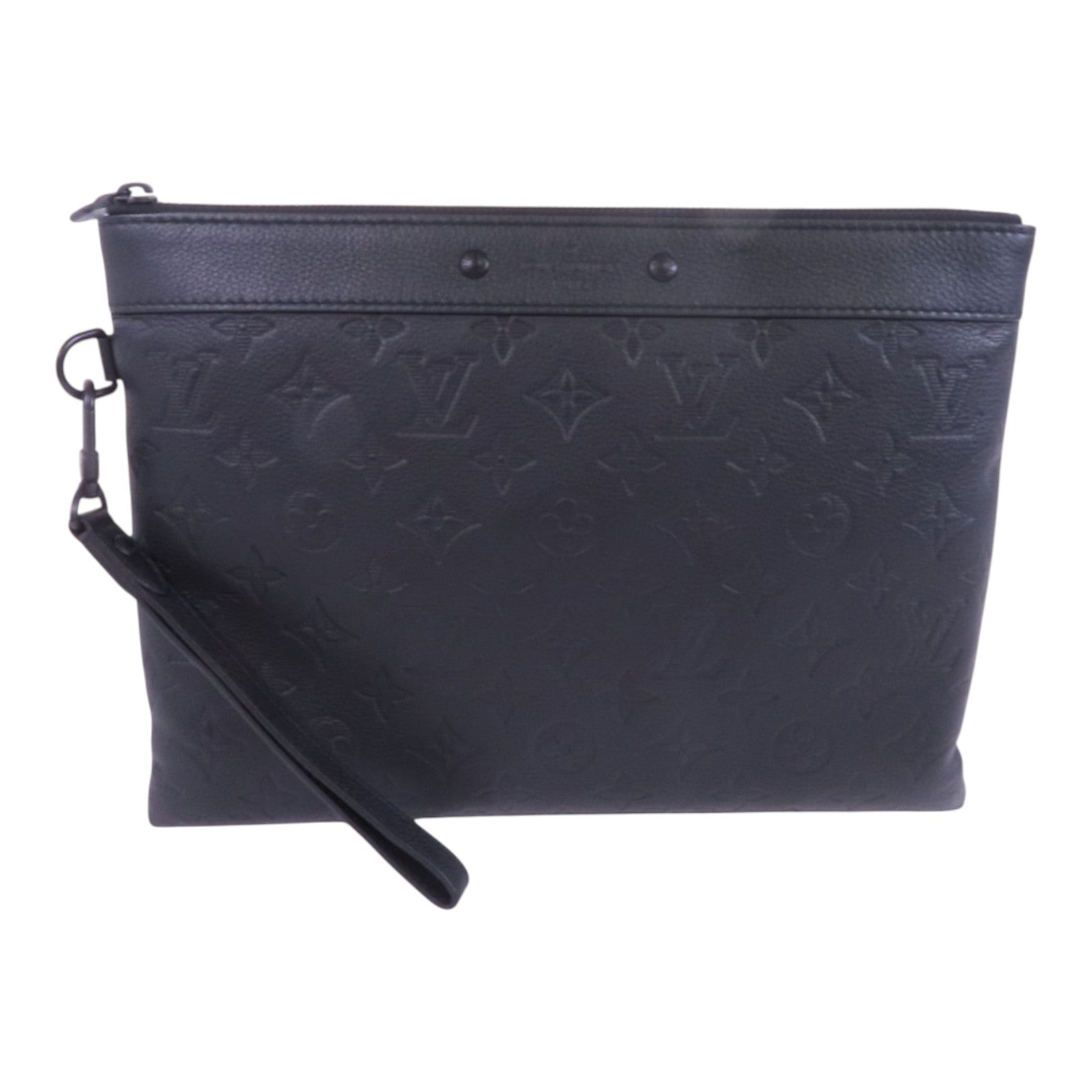 LOUIS VUITTON Monogram Shadow Pochette To-Go銀扣手拿包