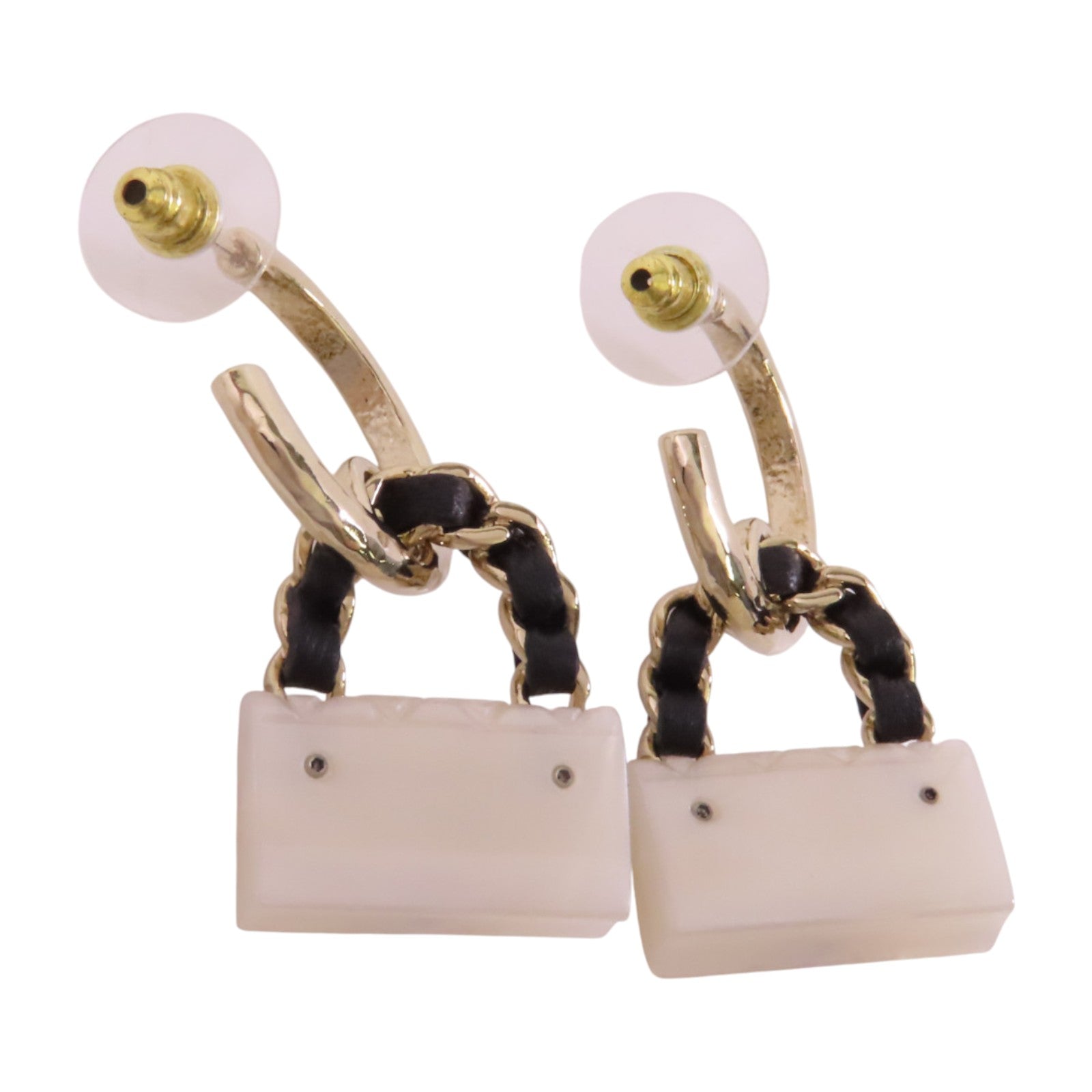 CHANEL 金屬/PVC/皮革Earrings金扣耳環