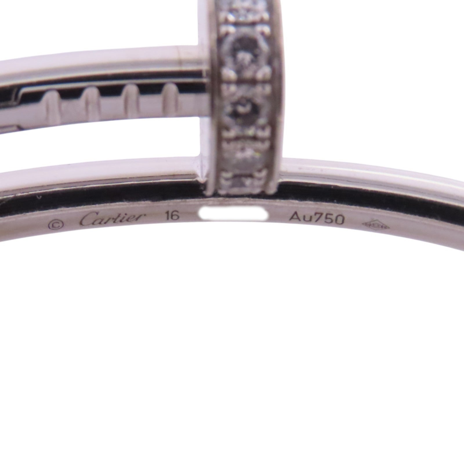 CARTIER 18K白金/鑽石Juste un Clou Diamond Bangle手鐲#16