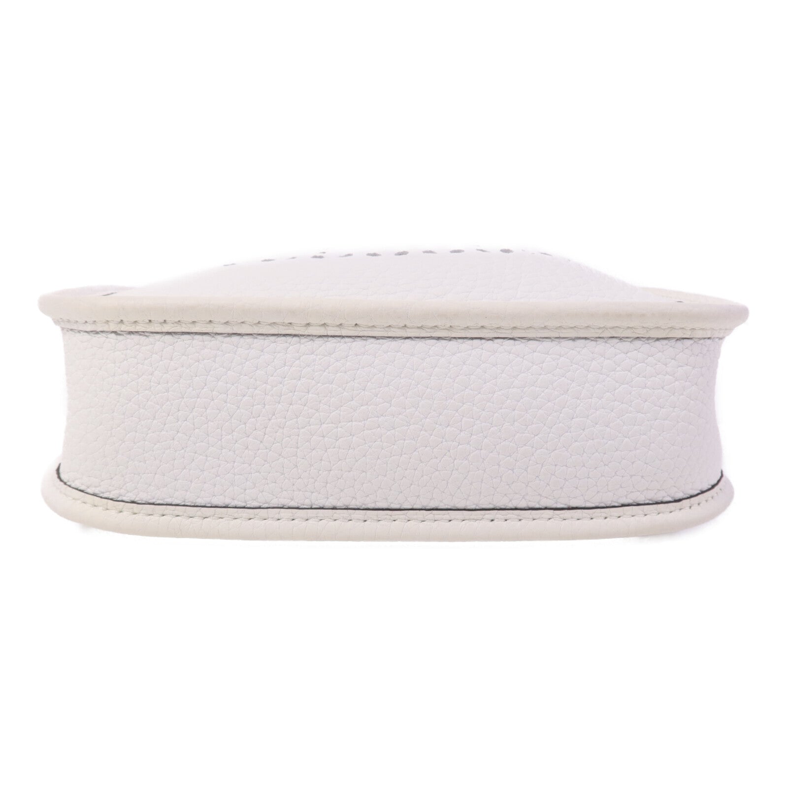 HERMES Clemence皮革Evelyne TPM金扣肩背袋New White