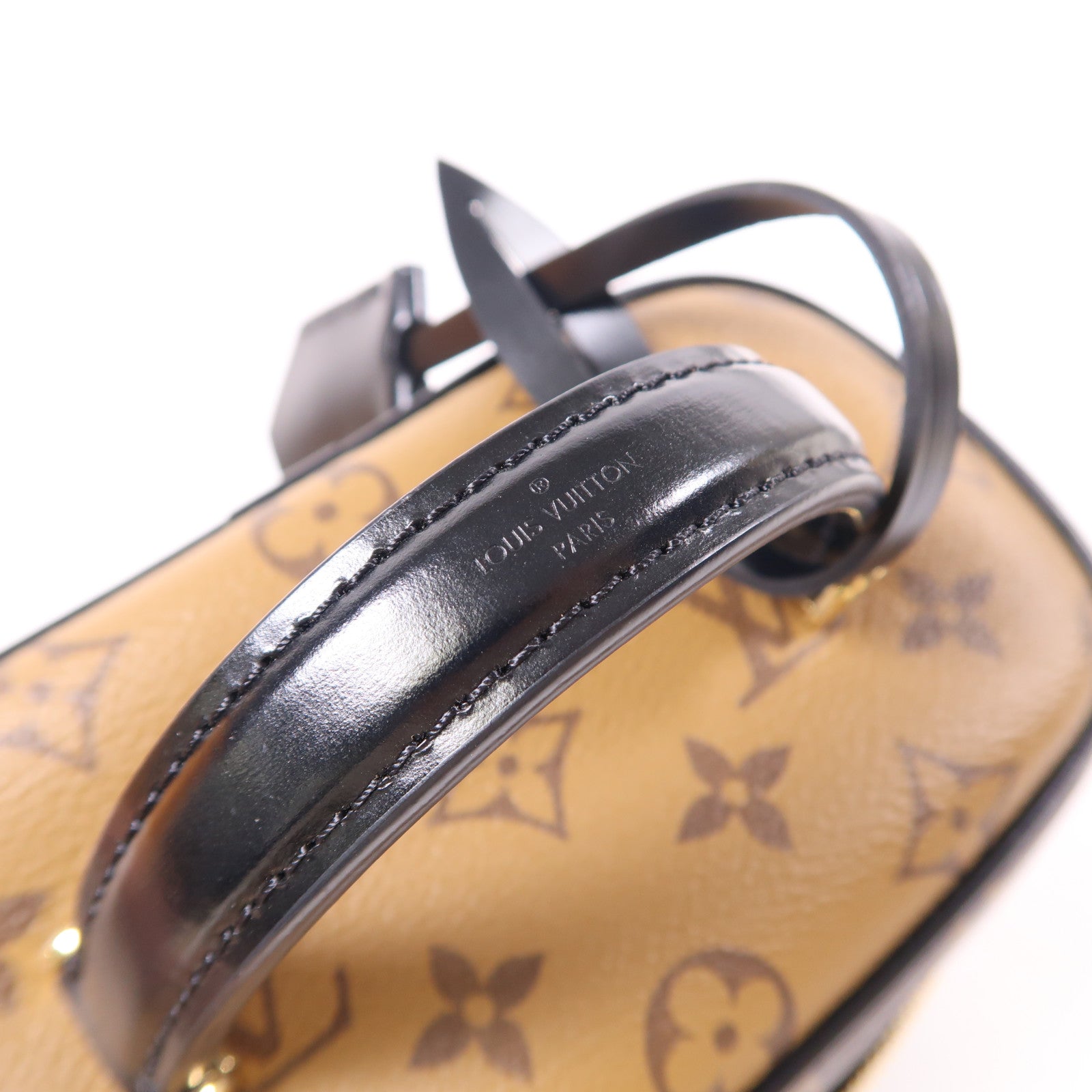 LOUIS VUITTON Monogram Reverse Vanity PM金扣手挽肩背兩用袋棕色