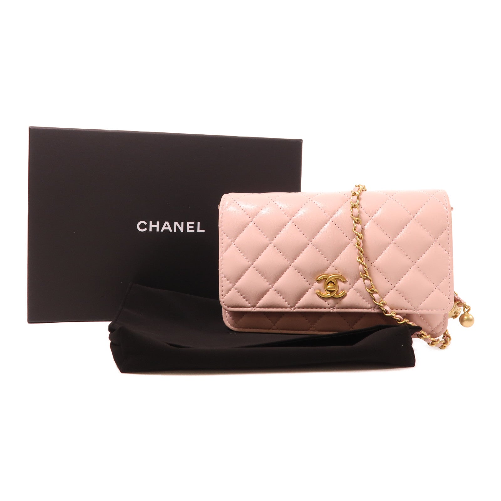 CHANEL 羊皮皮革WOC Wallet On Chain金扣鏈帶肩背袋