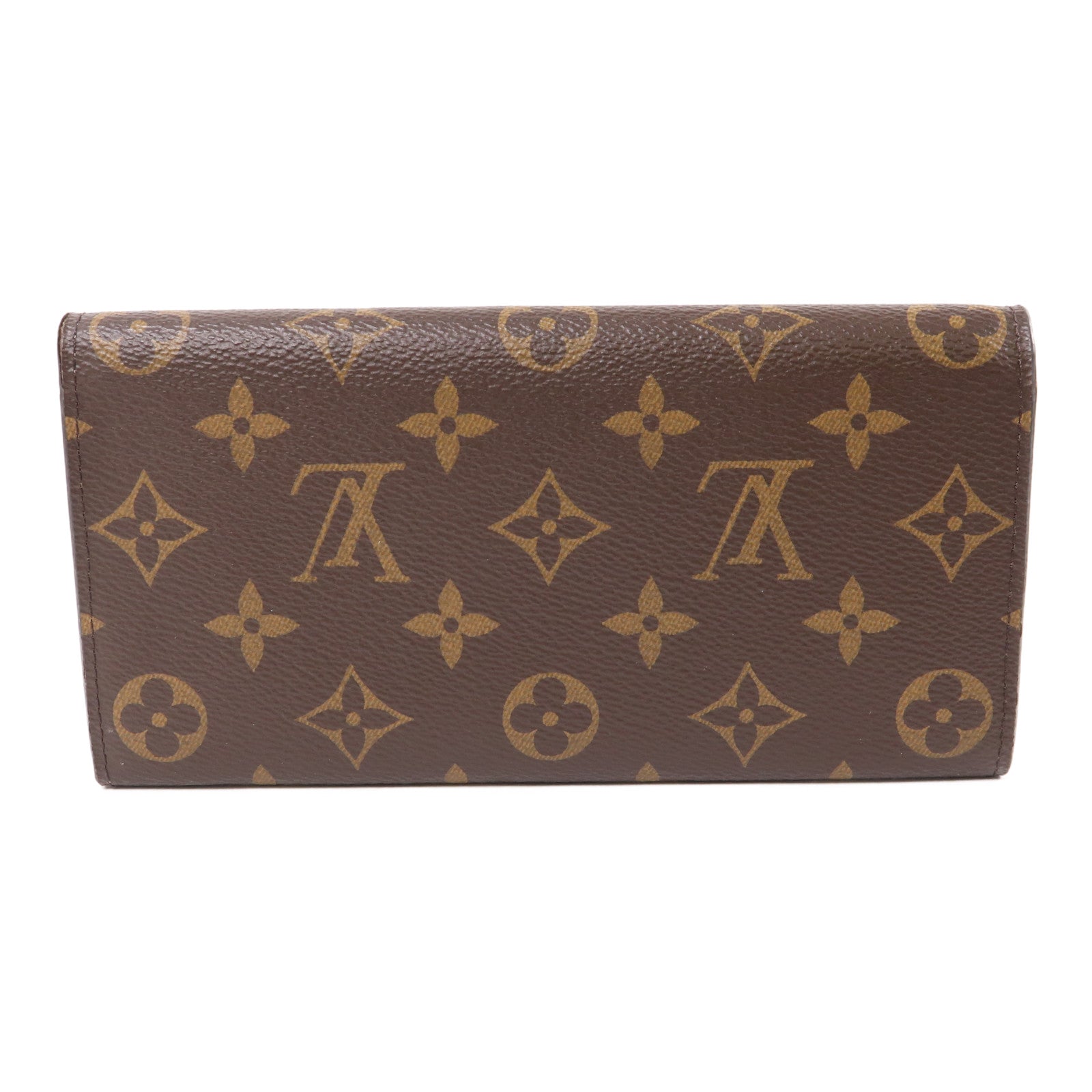 LOUIS VUITTON Monogram Emilie金扣長錢包棕色/粉紅色