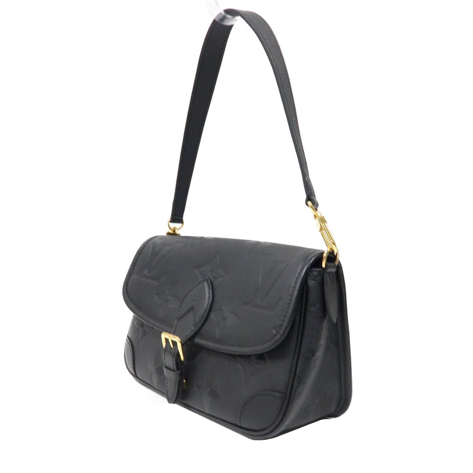 LOUIS VUITTON Monogram Empreinte Diane金扣手挽肩背兩用袋黑色