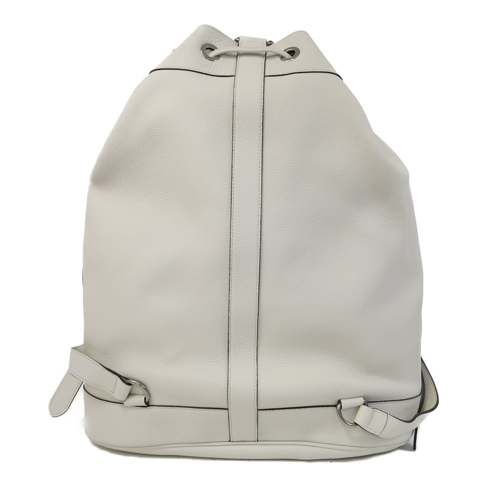 GUCCI 牛皮皮革Rucksack銀扣背包白色