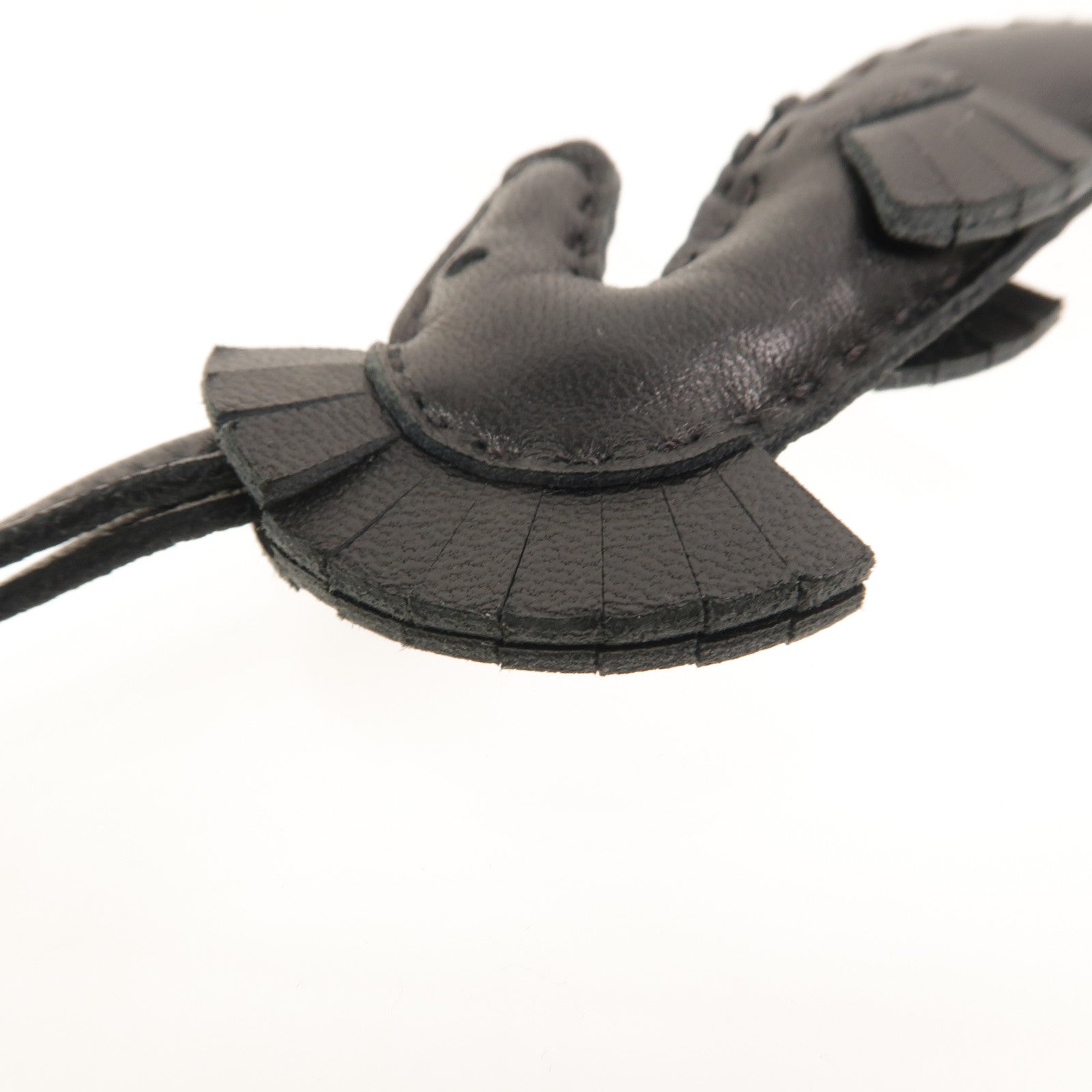 HERMES Milo皮革Hippo Seahorse Charm掛飾Noir