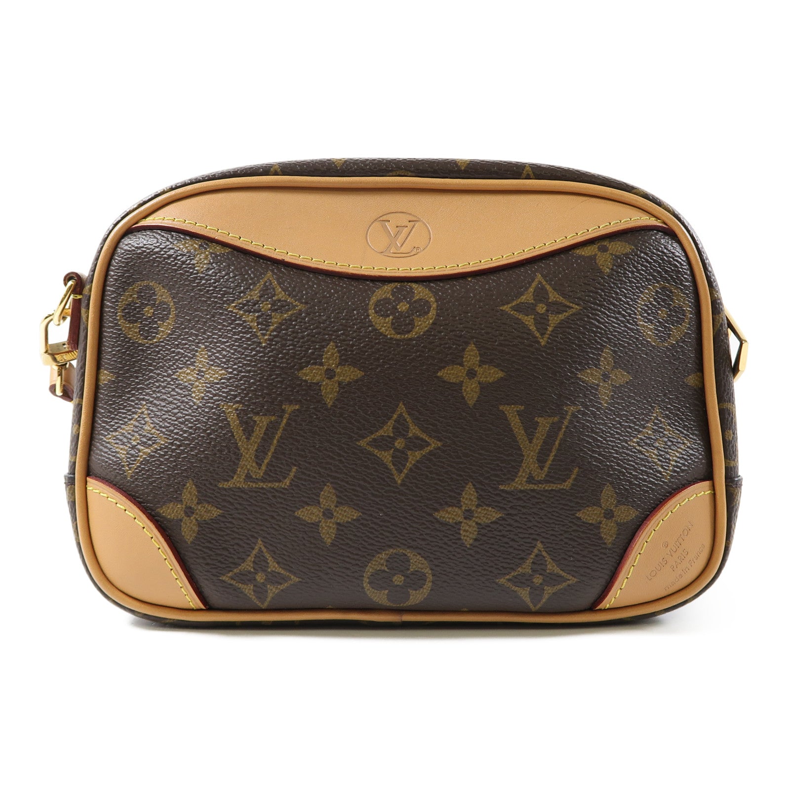 LOUIS VUITTON Monogram Deauville Mini金扣肩背袋啡色