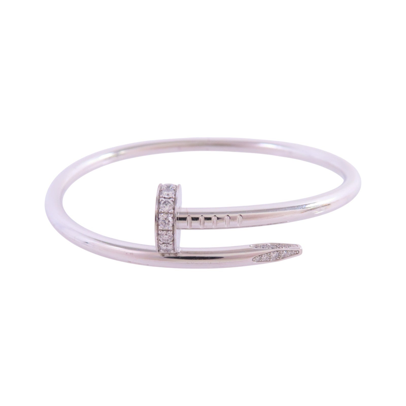 CARTIER 18K白金/鑽石Juste un Clou Diamond Bangle手鐲#16