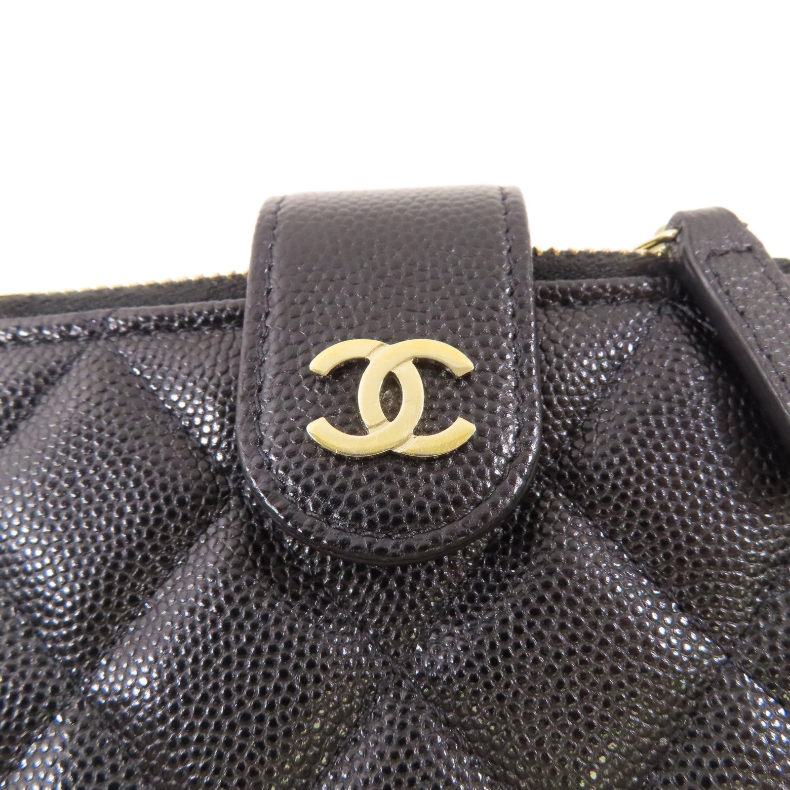 CHANEL 牛皮皮革Wallet金扣錢包