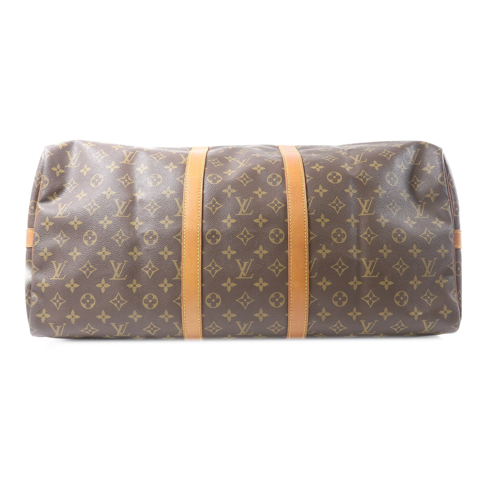 LOUIS VUITTON Monogram Keepall Bandouliere 55金扣手挽肩背兩用袋啡色