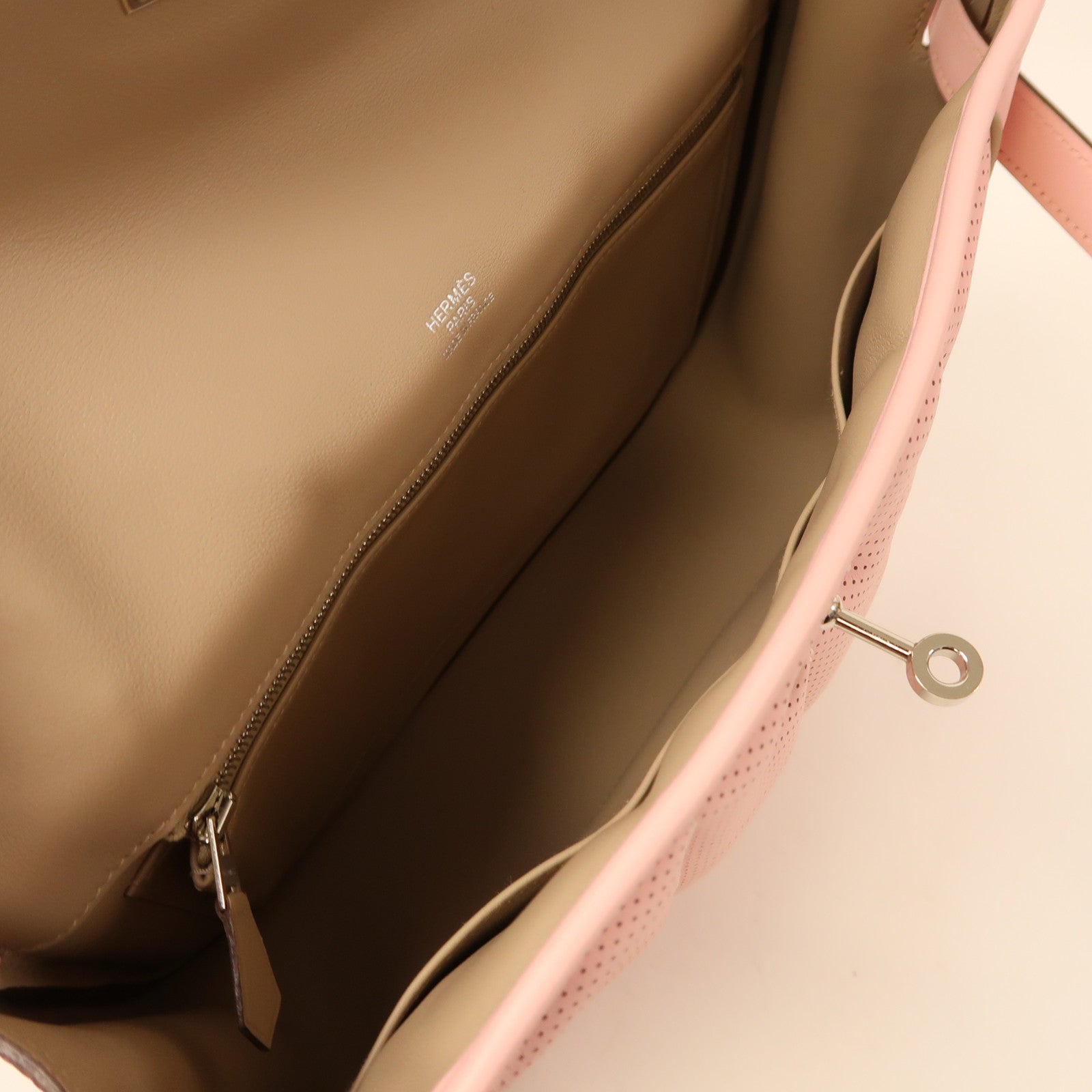 HERMES Swift皮革Berline銀扣肩背袋Rose Sakura/櫻花粉色