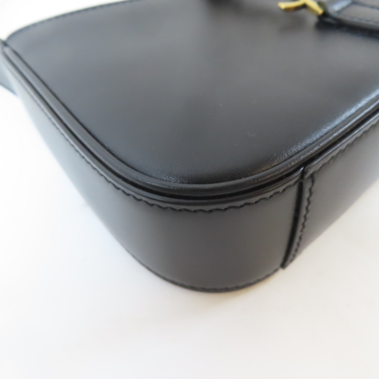 SAINT LAURENT 皮革Mini Le 5 A 7 in Smooth金扣手挽袋黑色