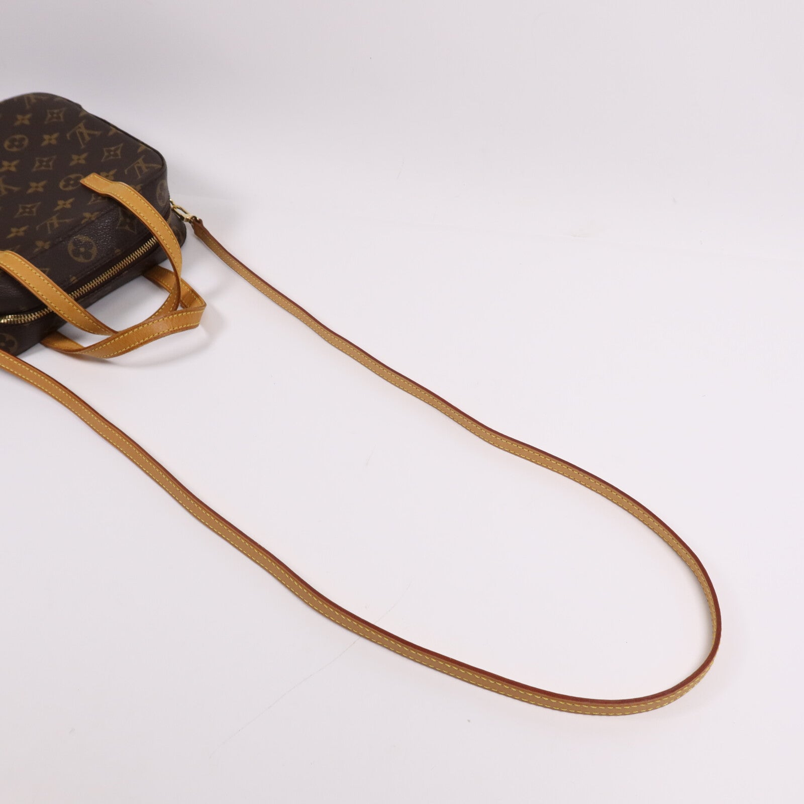 LOUIS VUITTON Monogram Spontini金扣手挽肩背兩用袋棕色