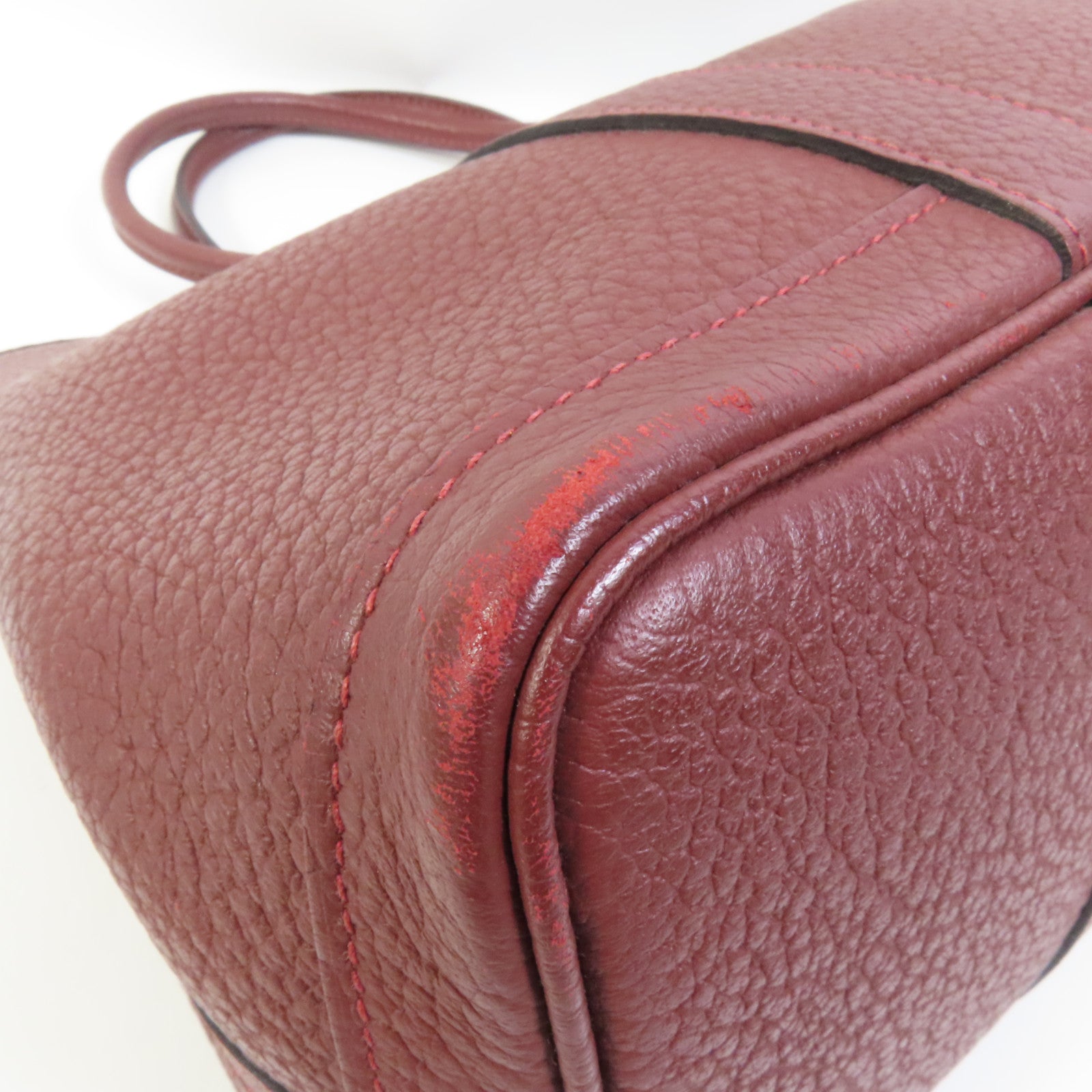 HERMES Negonda皮革Garder Party TPM銀扣手挽袋Rouge H