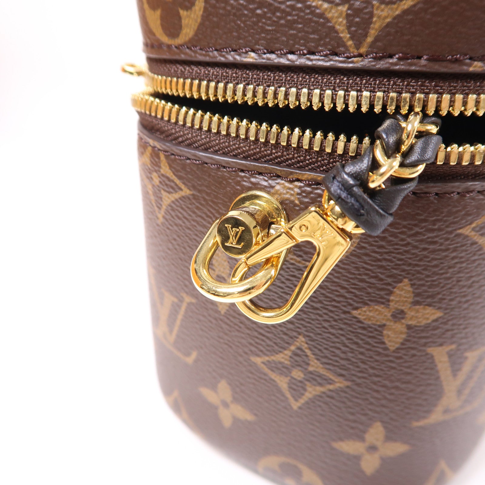 LOUIS VUITTON Monogram Reverse Vanity PM金扣手挽肩背兩用袋棕色