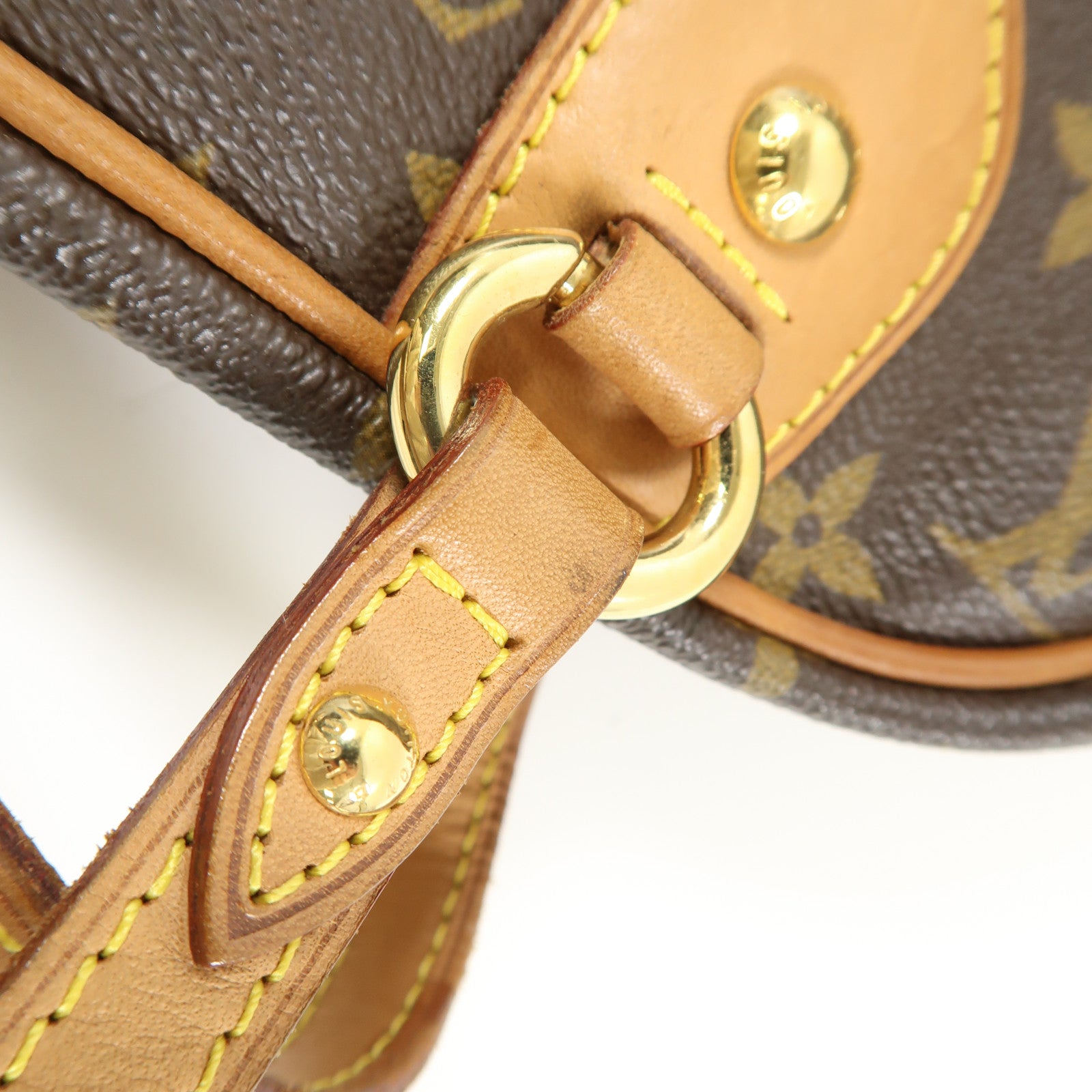 LOUIS VUITTON Monogram Montorgueil PM金扣肩背袋棕色