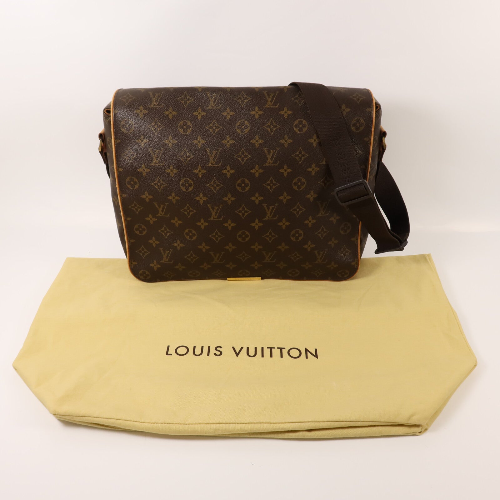 LOUIS VUITTON Monogram Abbesses金扣肩背袋棕色