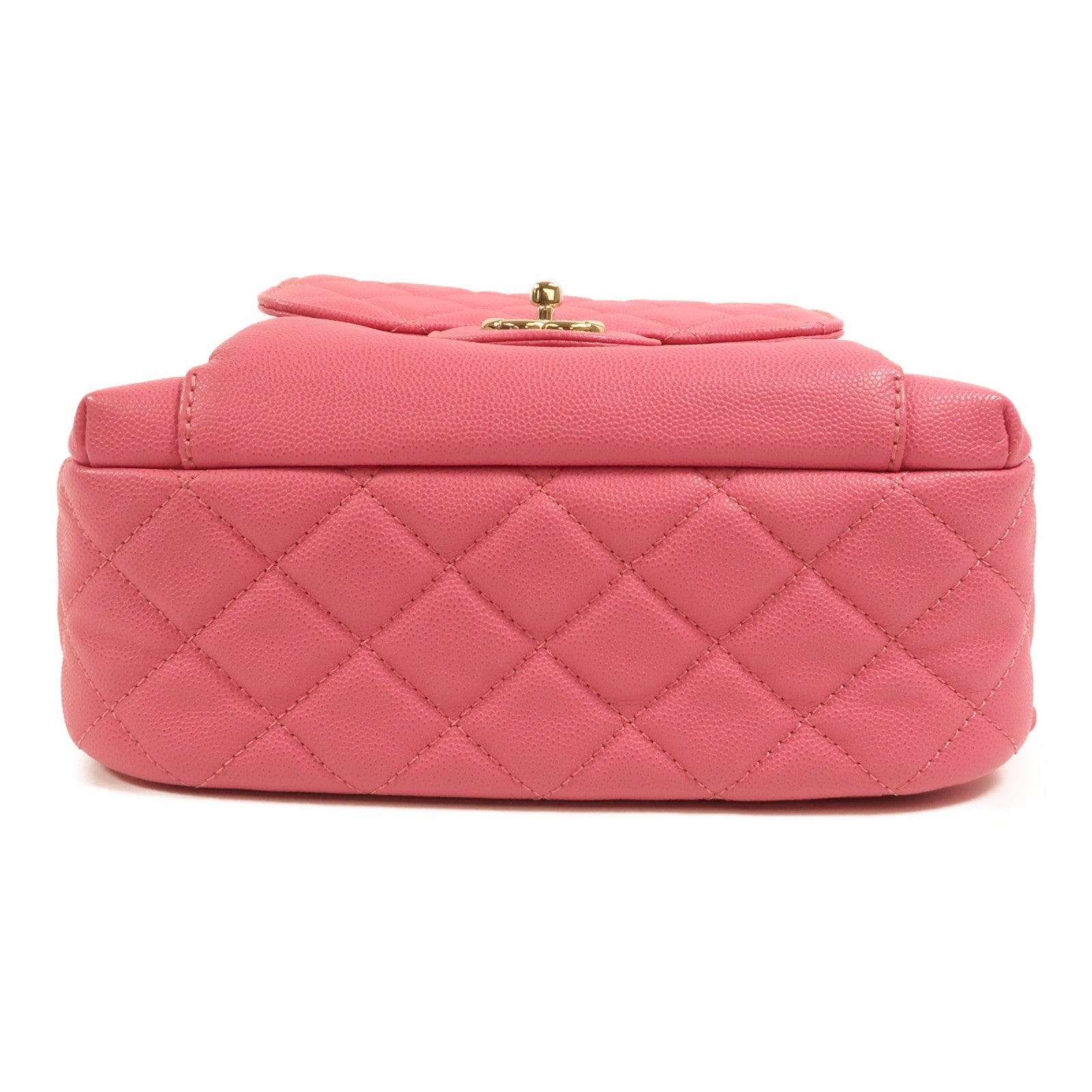 CHANEL 牛皮皮革Rucksack金扣鏈帶背包