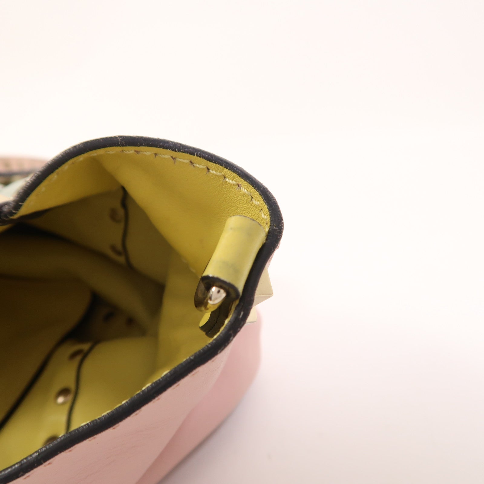 Valentino 羊皮皮革2 Way Shoulder金扣手挽肩背兩用袋