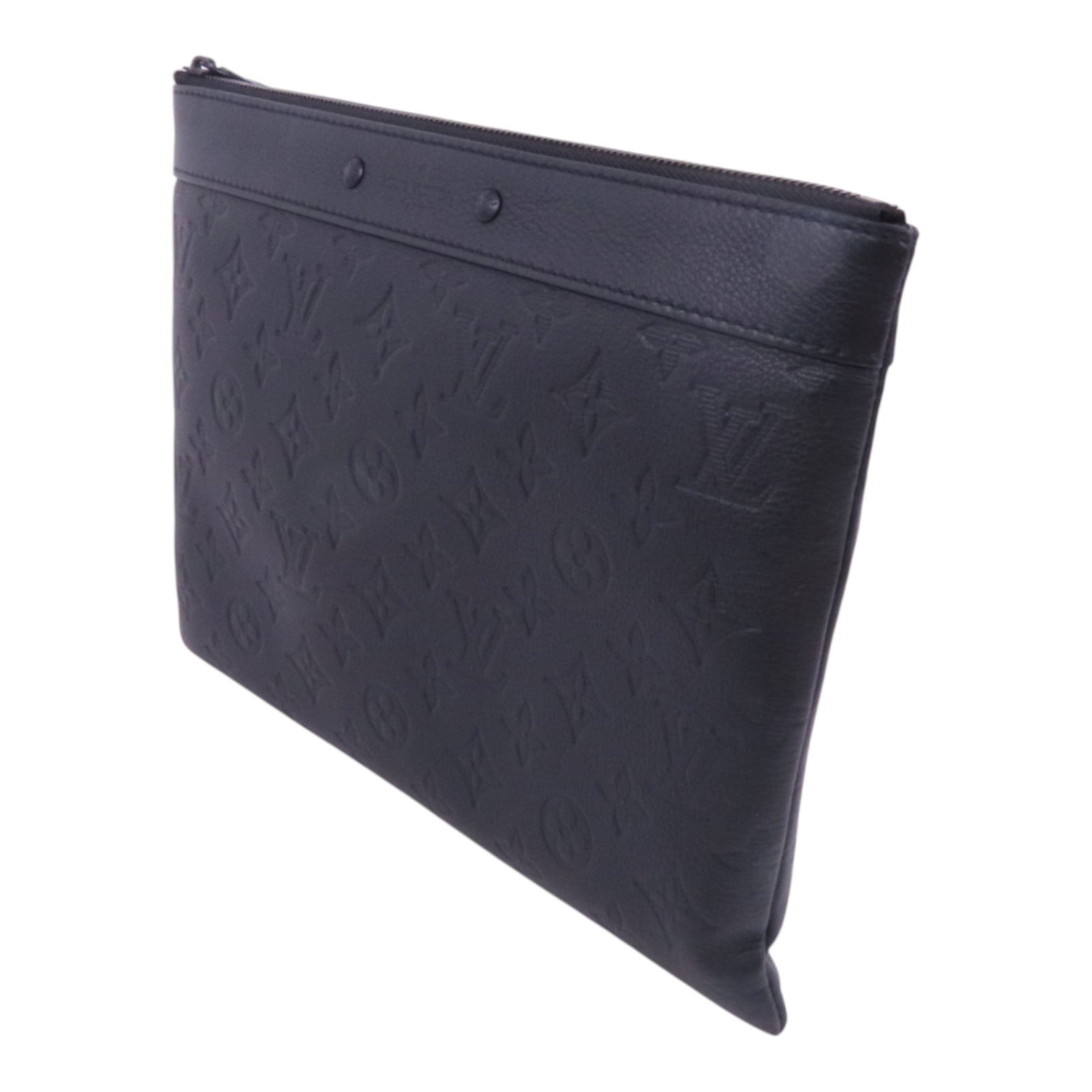 LOUIS VUITTON Monogram Shadow Pochette To-Go銀扣手拿包