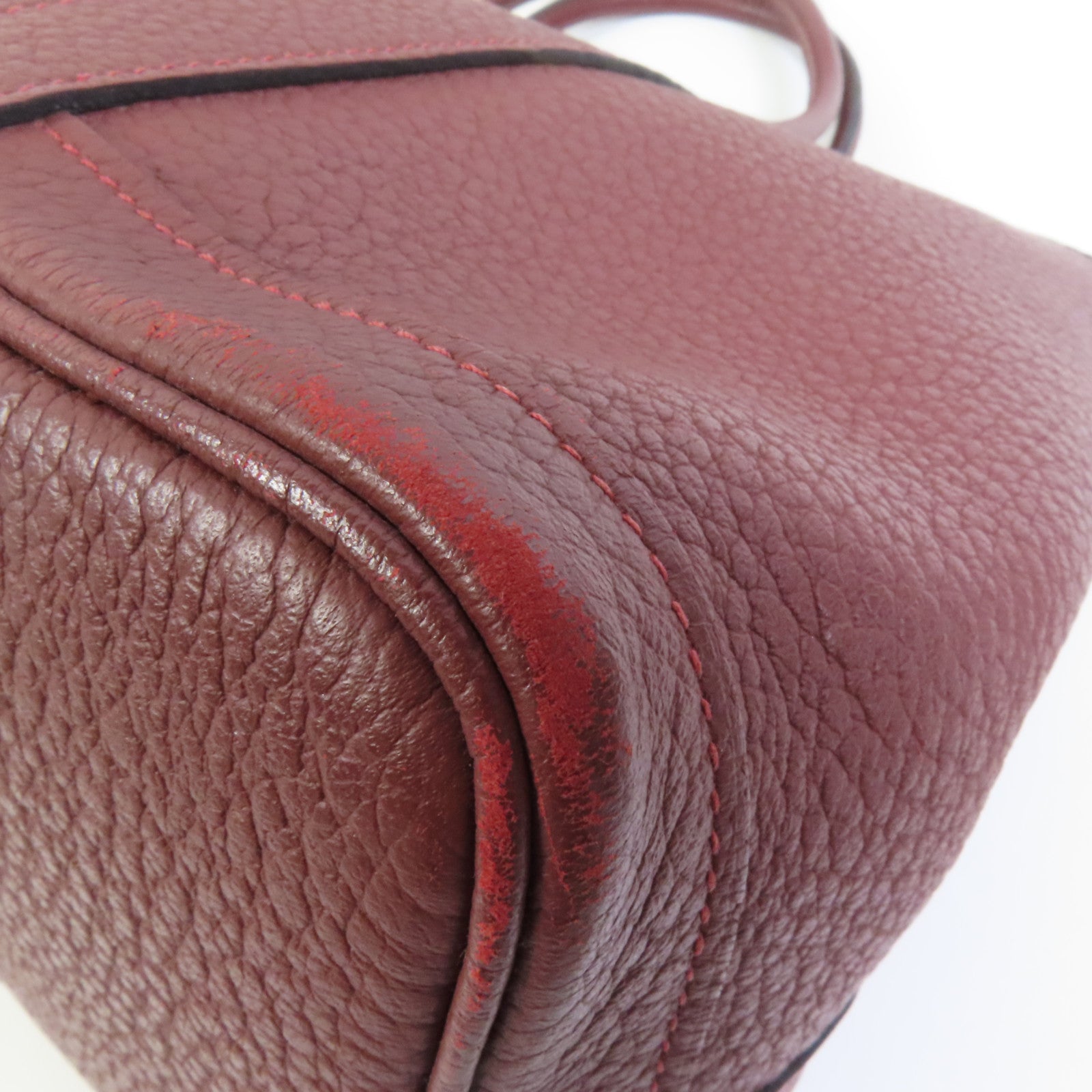 HERMES Negonda皮革Garder Party TPM銀扣手挽袋Rouge H