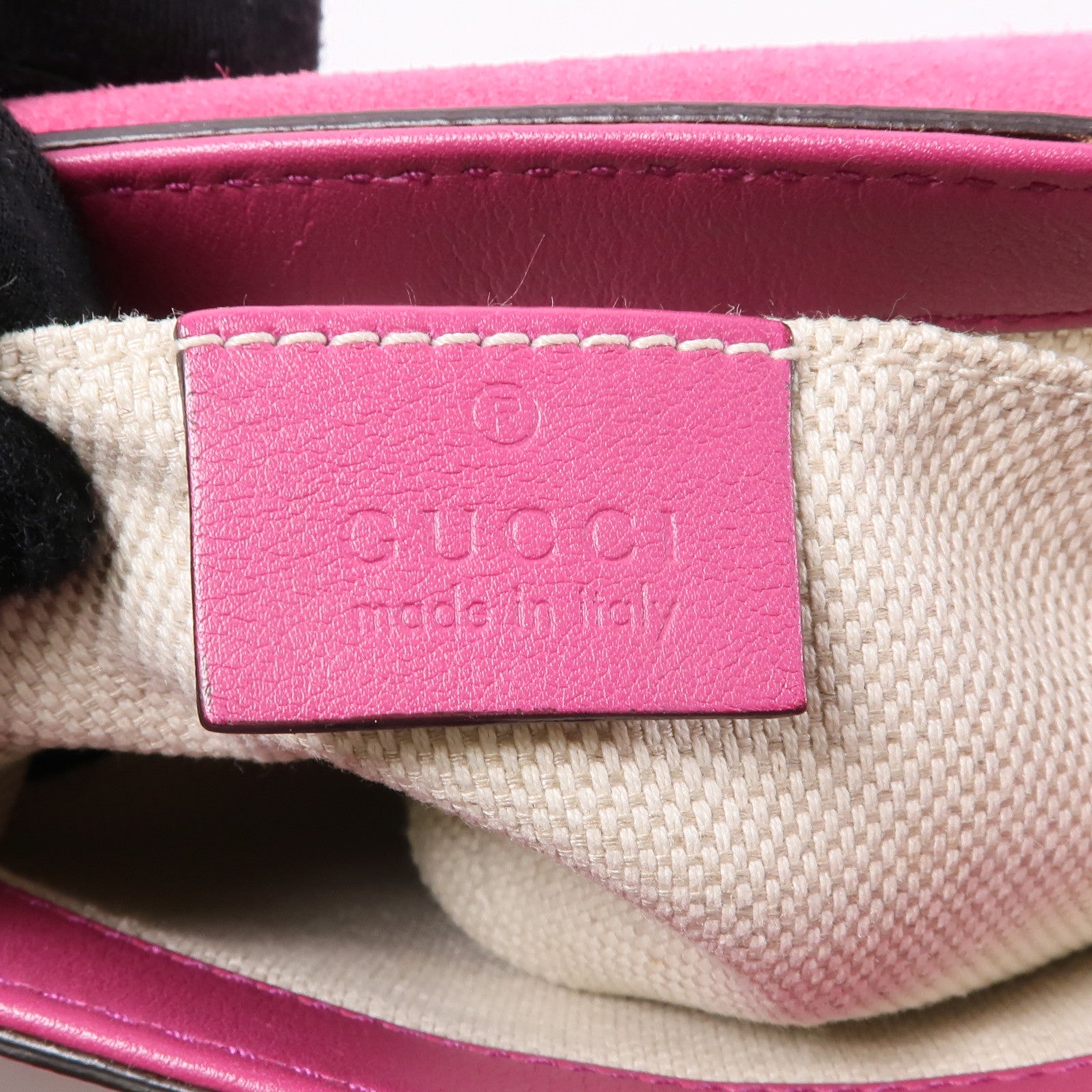 GUCCI 牛皮皮革Chain Shoulder Bag金扣鏈帶肩背袋紅色