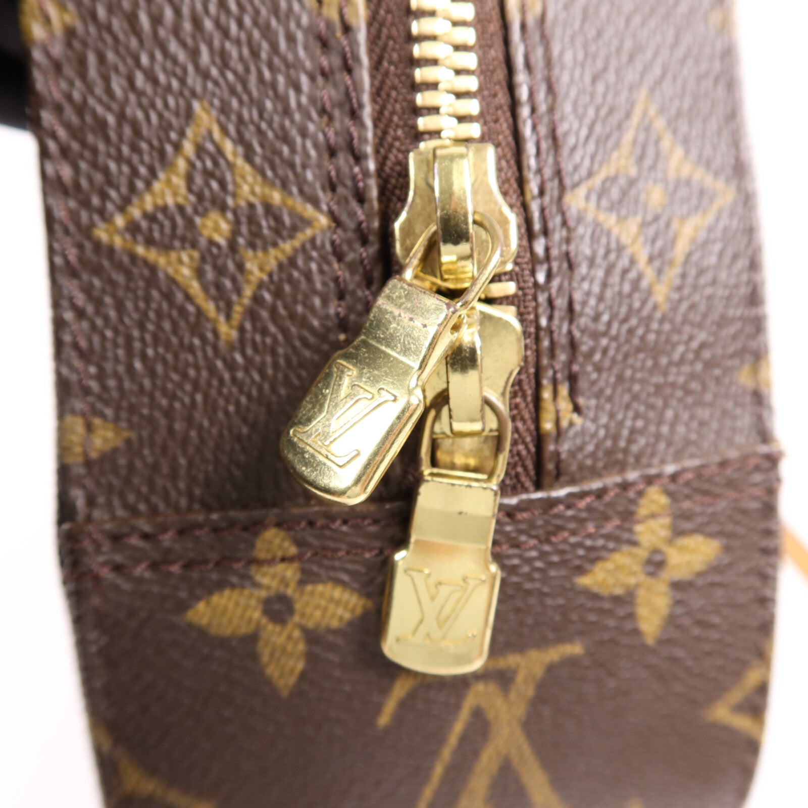 LOUIS VUITTON Monogram Spontini金扣手挽肩背兩用袋棕色