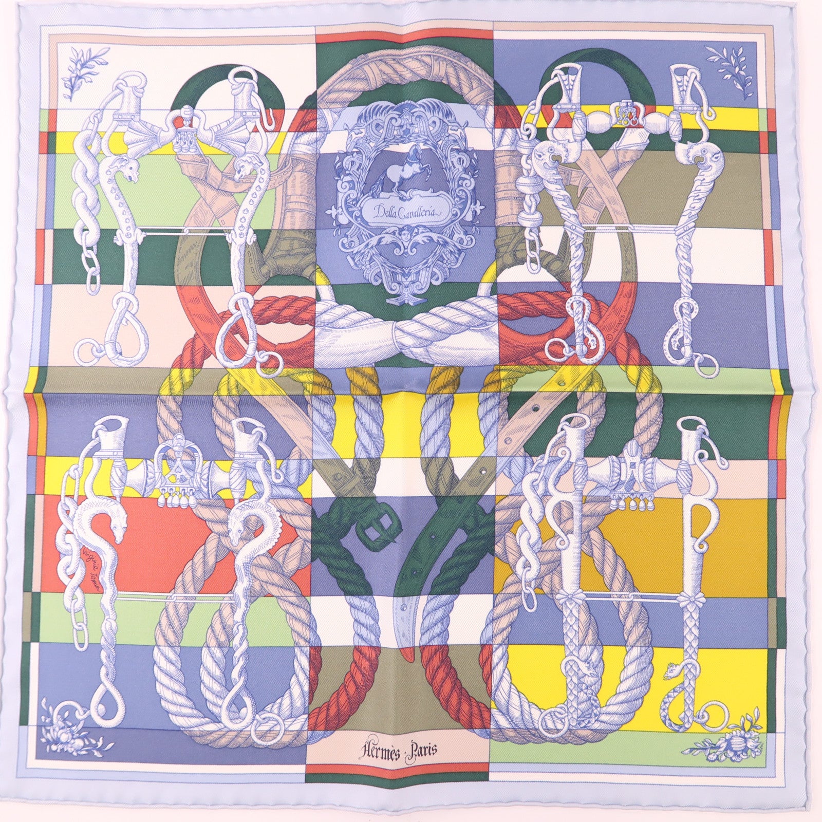 HERMES Scarf 40x40 Silk Multicolor