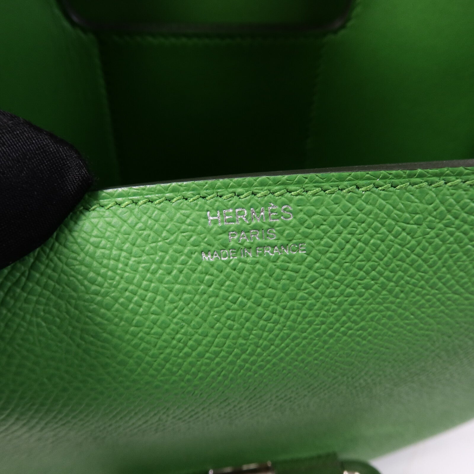 HERMES Epsom皮革Della Cavalleria Mini肩背袋Vert Yucca