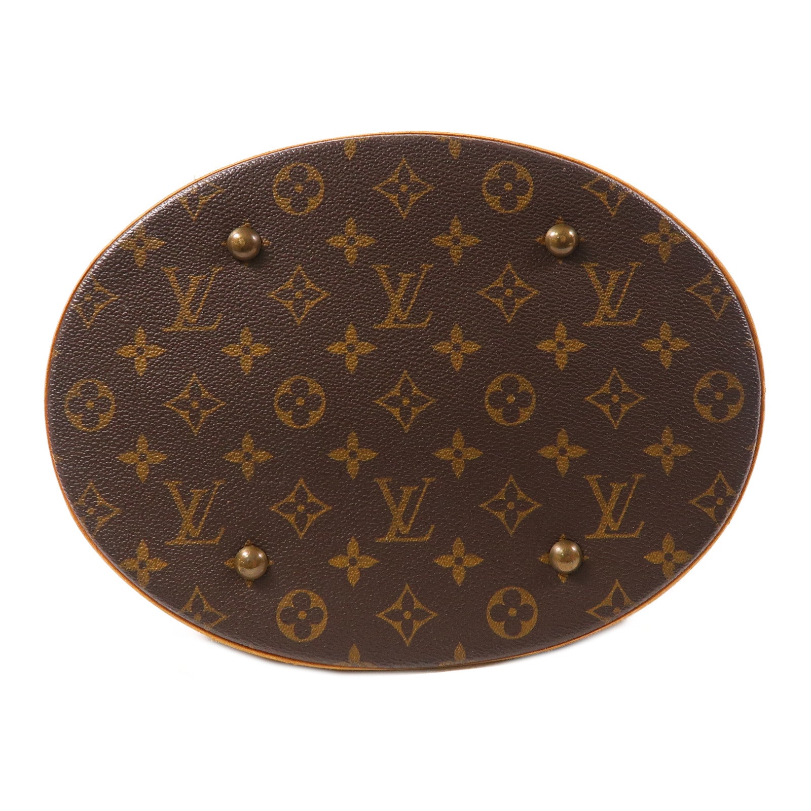 LOUIS VUITTON 【激減優惠】Monogram Bucket GM金扣手挽袋棕色