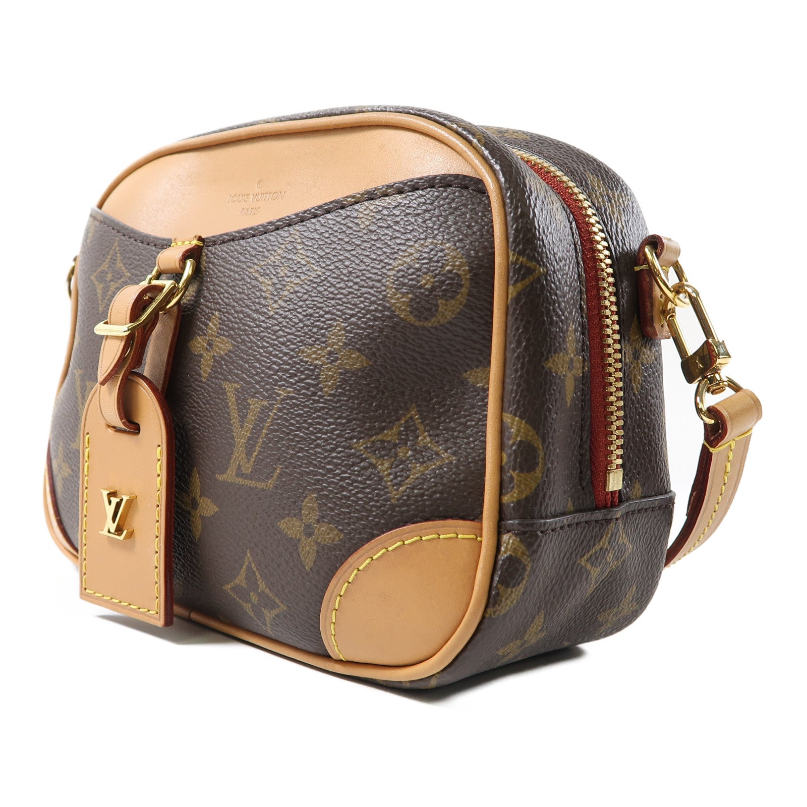 LOUIS VUITTON Monogram Deauville Mini金扣肩背袋啡色