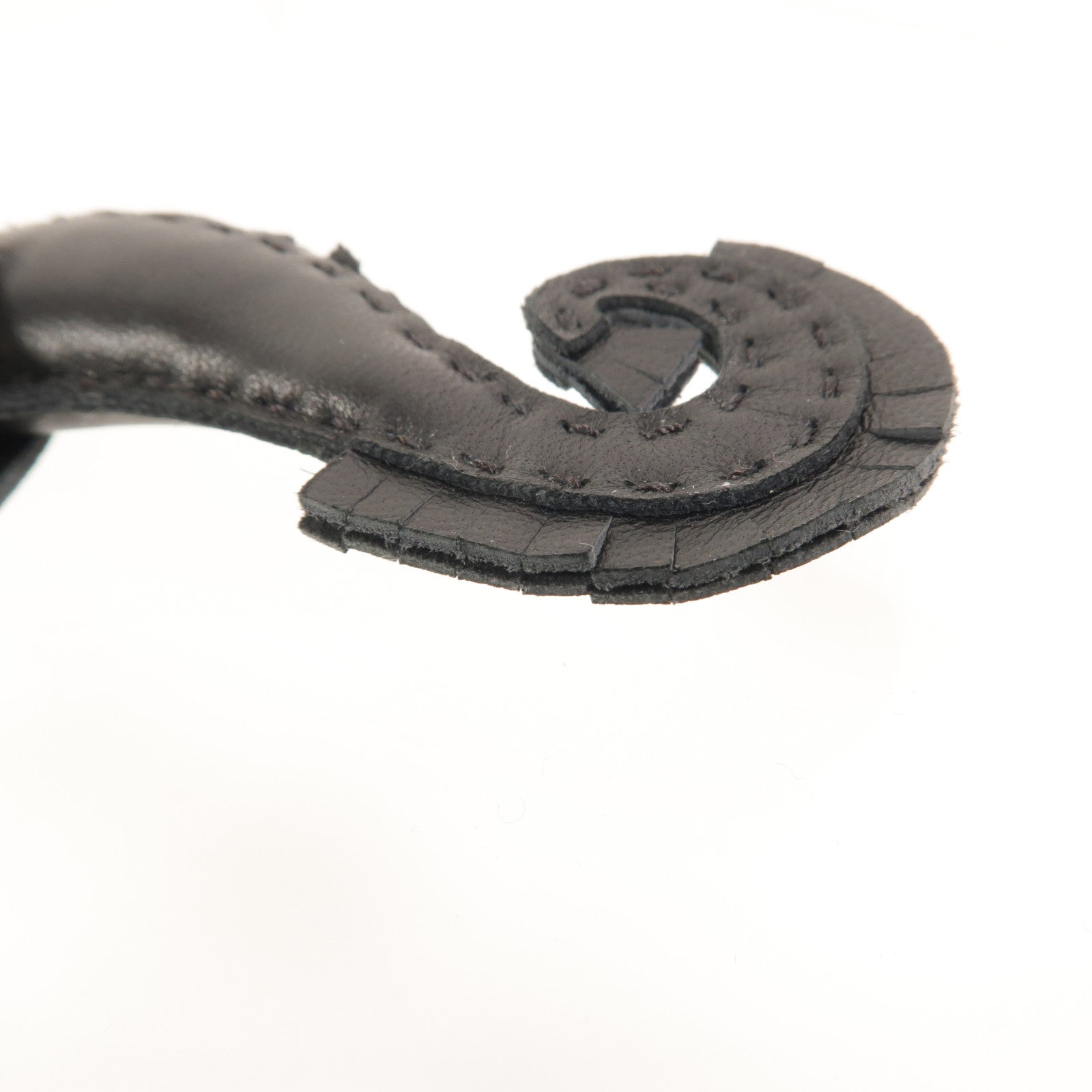 HERMES Milo皮革Hippo Seahorse Charm掛飾Noir