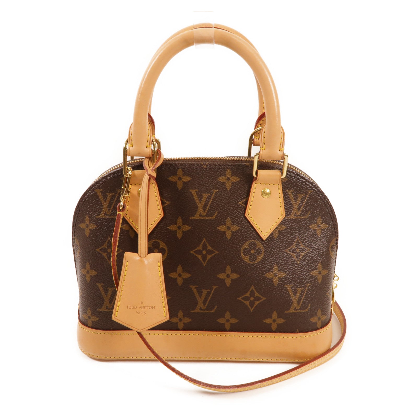 LOUIS VUITTON Monogram Alma BB金扣手挽肩背兩用袋棕色