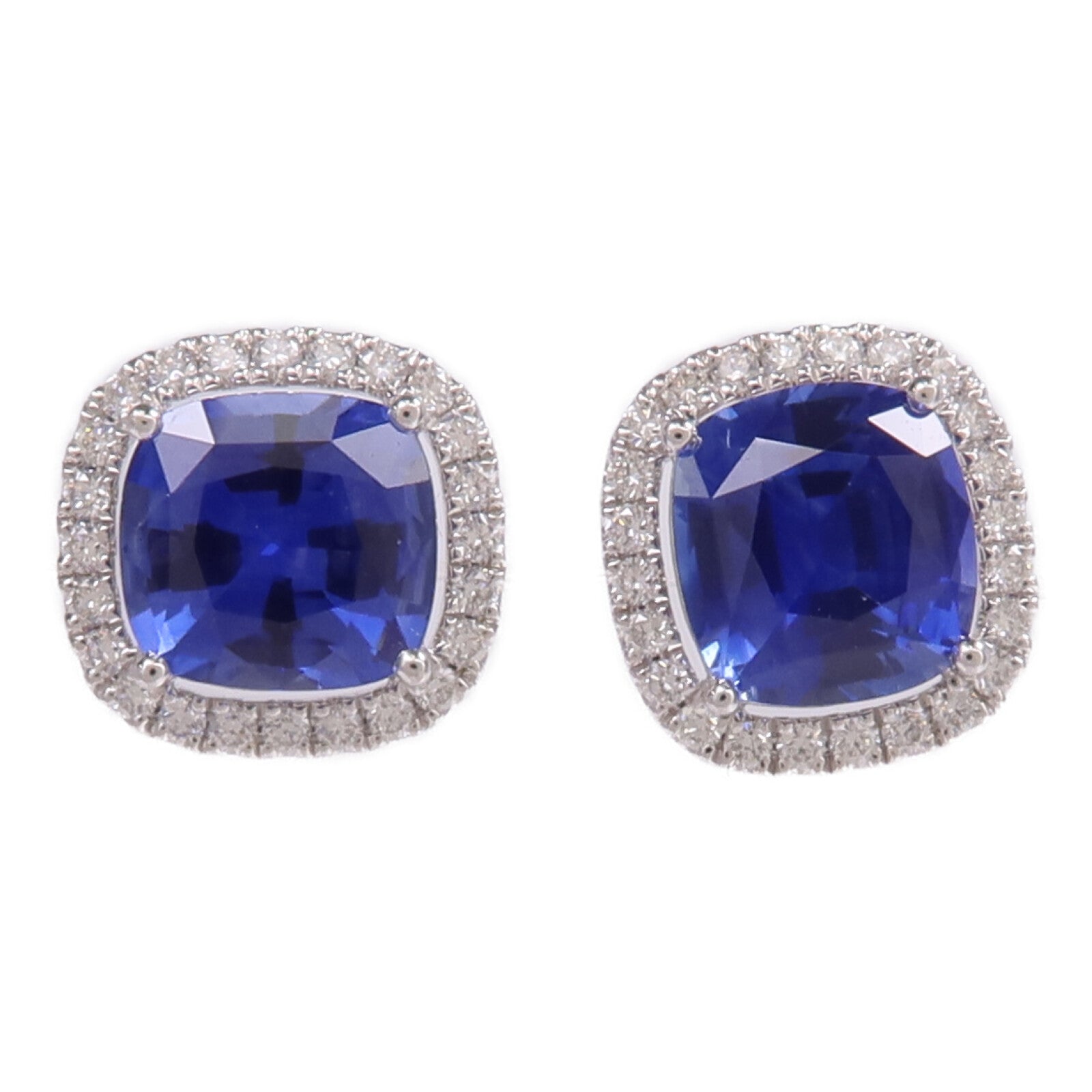 JEWELRY 18K白金Sapphire Diamond Earrings藍寶石/鑽石耳環