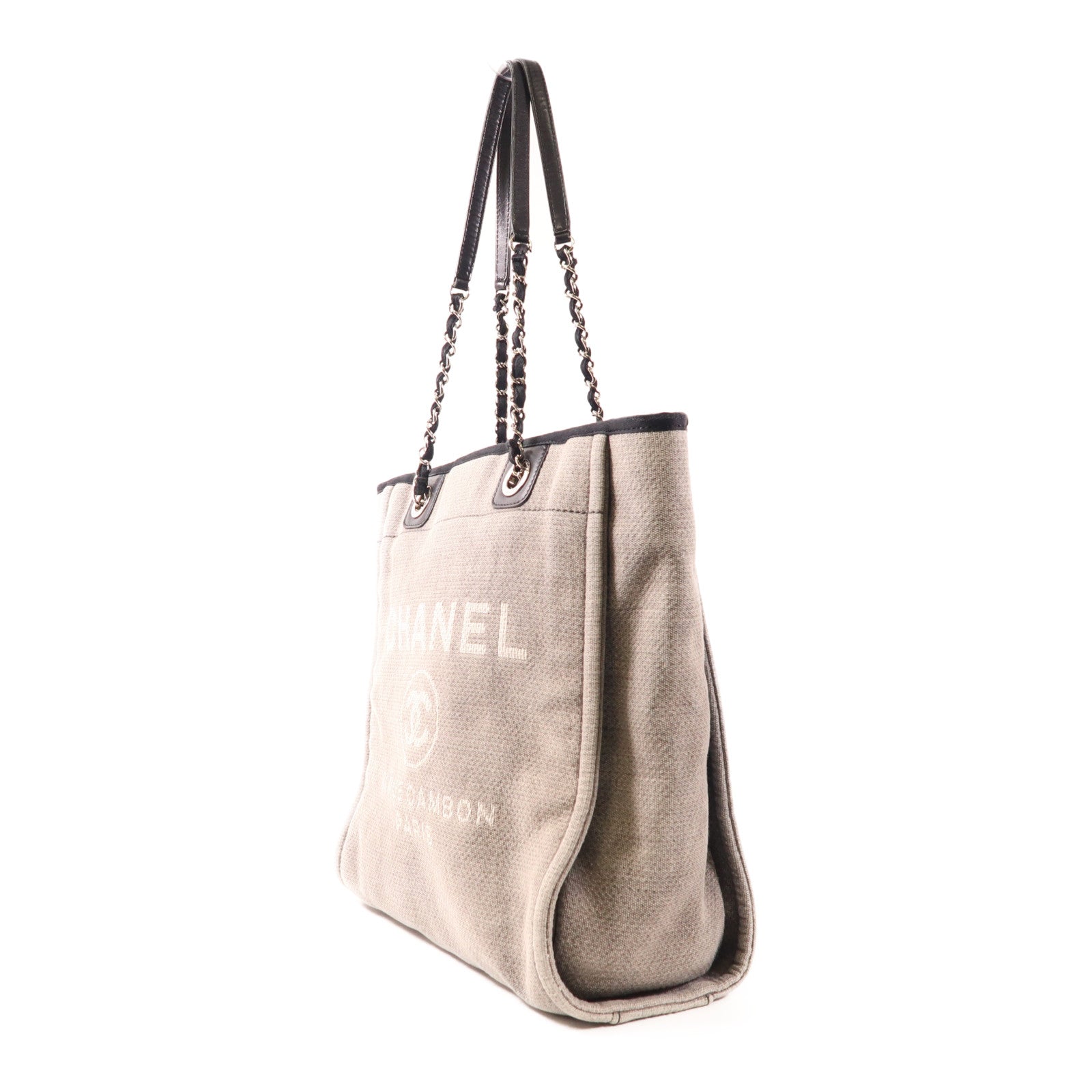 CHANEL 【激減優惠】帆布Tote Bag銀扣肩背袋