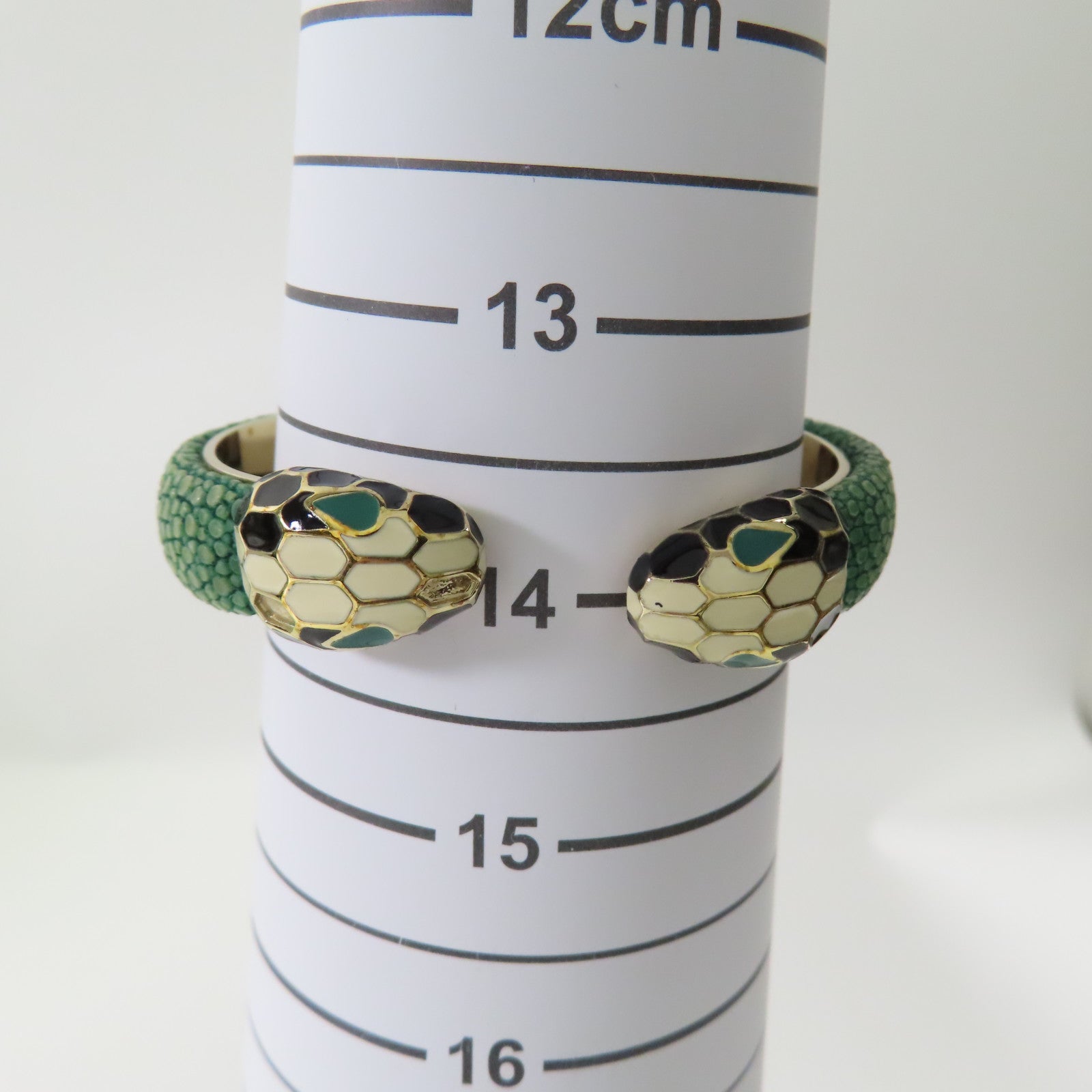 BVLGARI 皮革/琺瑯Serpenti Forever金扣手鐲