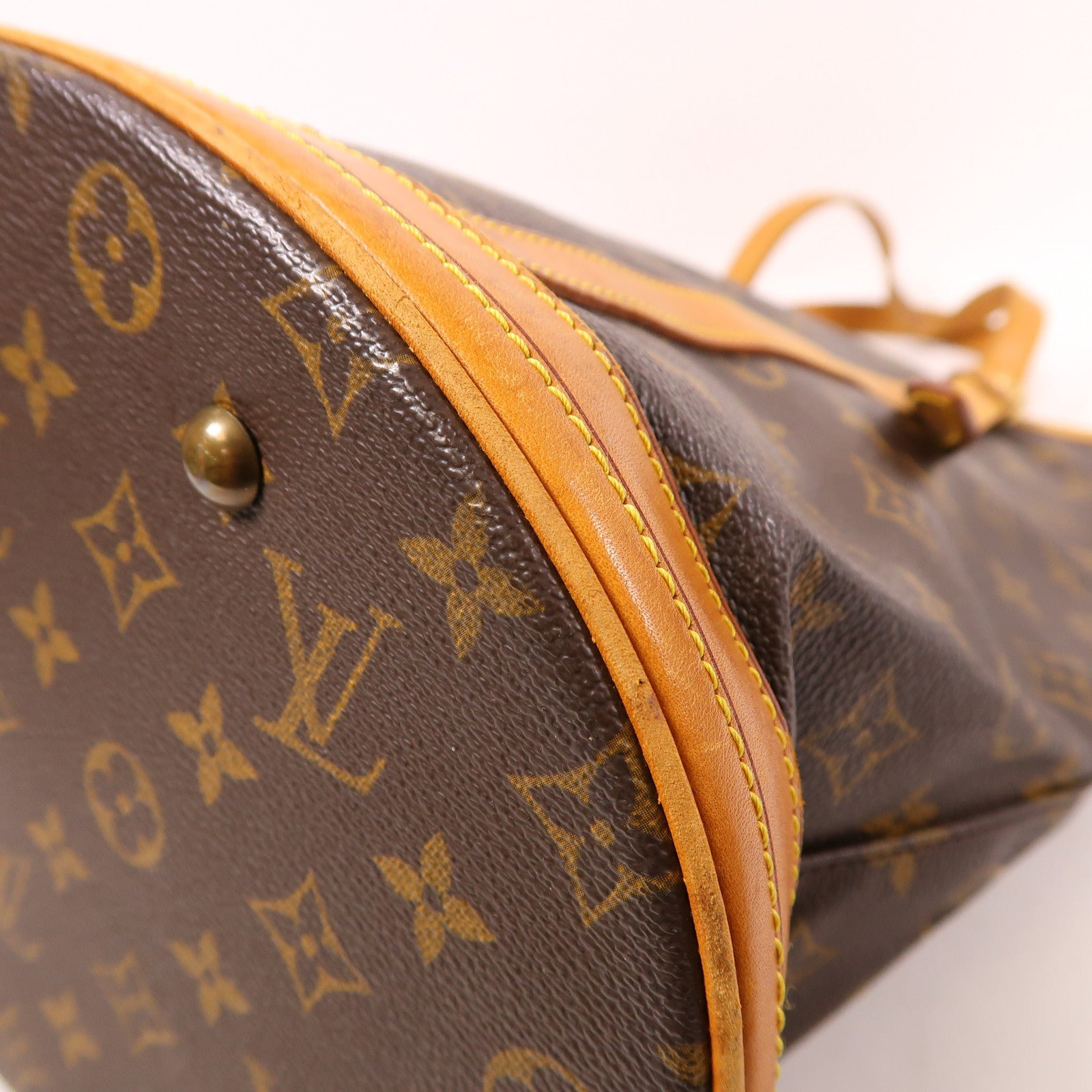 LOUIS VUITTON 【激減優惠】Monogram Bucket GM金扣手挽袋棕色