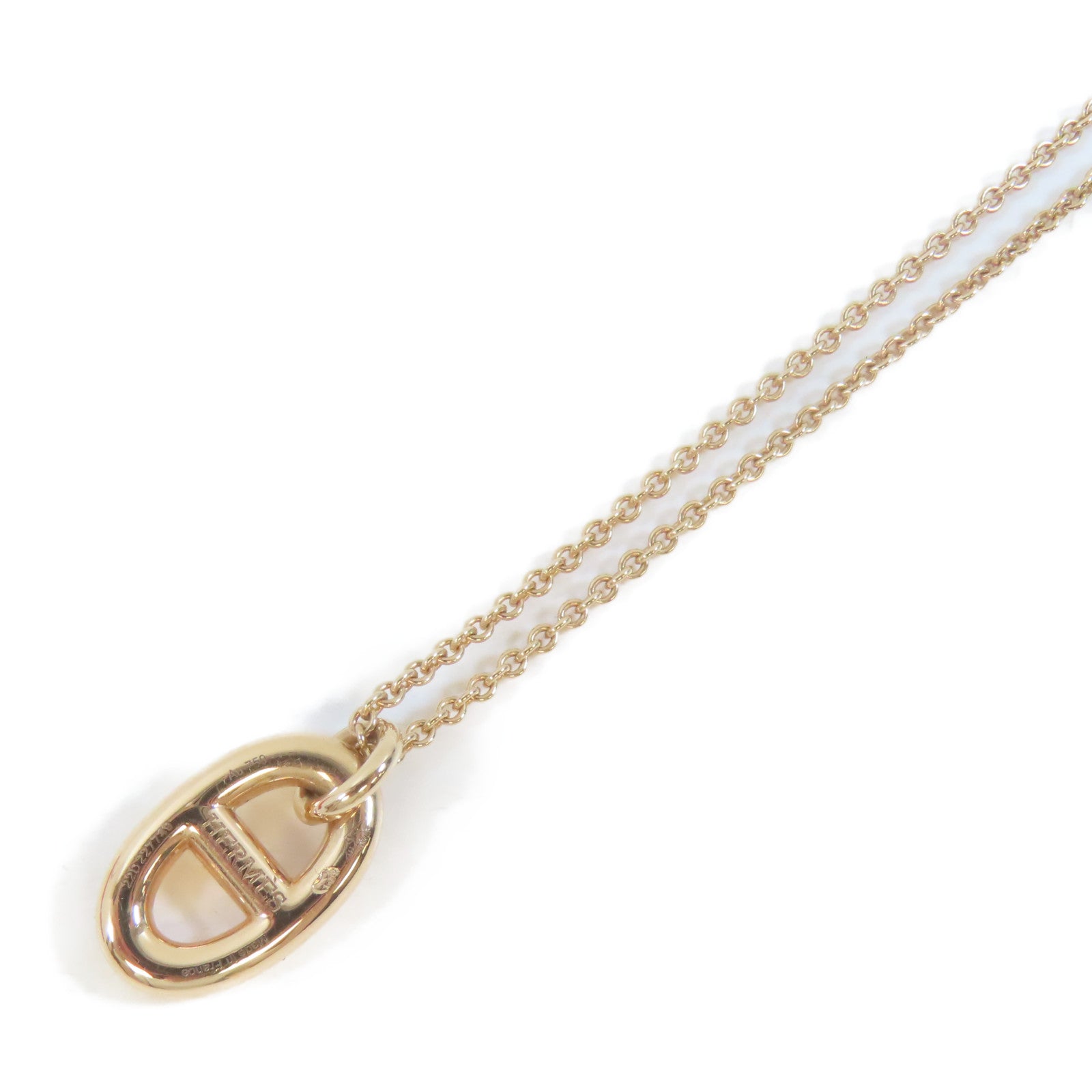 HERMES 18K玫瑰金Farandole Pendant Necklace項鍊#40cm