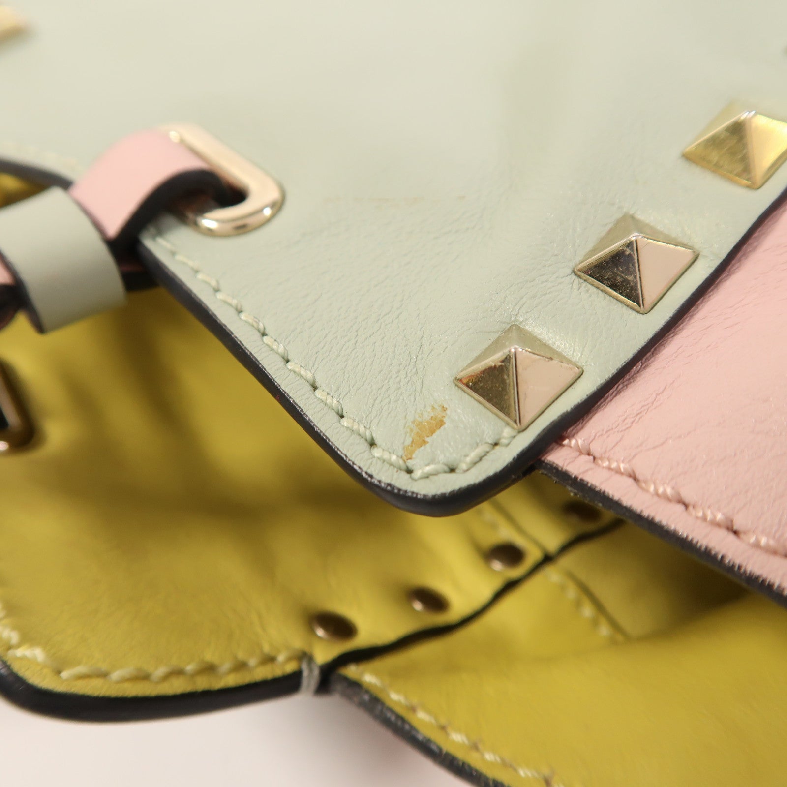 Valentino 羊皮皮革2 Way Shoulder金扣手挽肩背兩用袋
