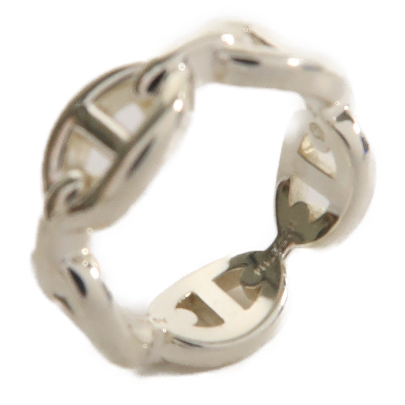 HERMES 925純銀Chaine D'Ancre戒指#49/US#5