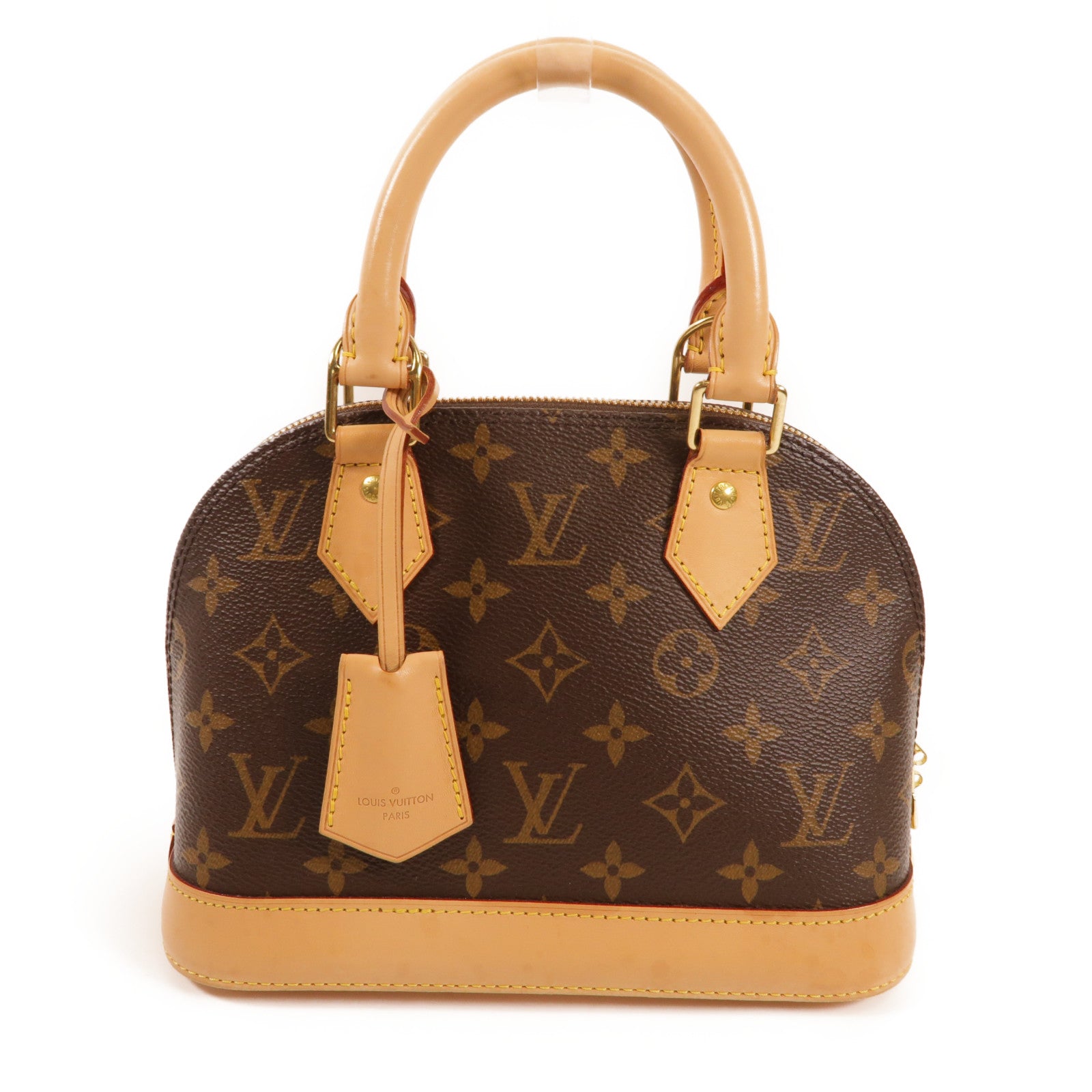 LOUIS VUITTON Monogram Alma BB金扣手挽肩背兩用袋棕色