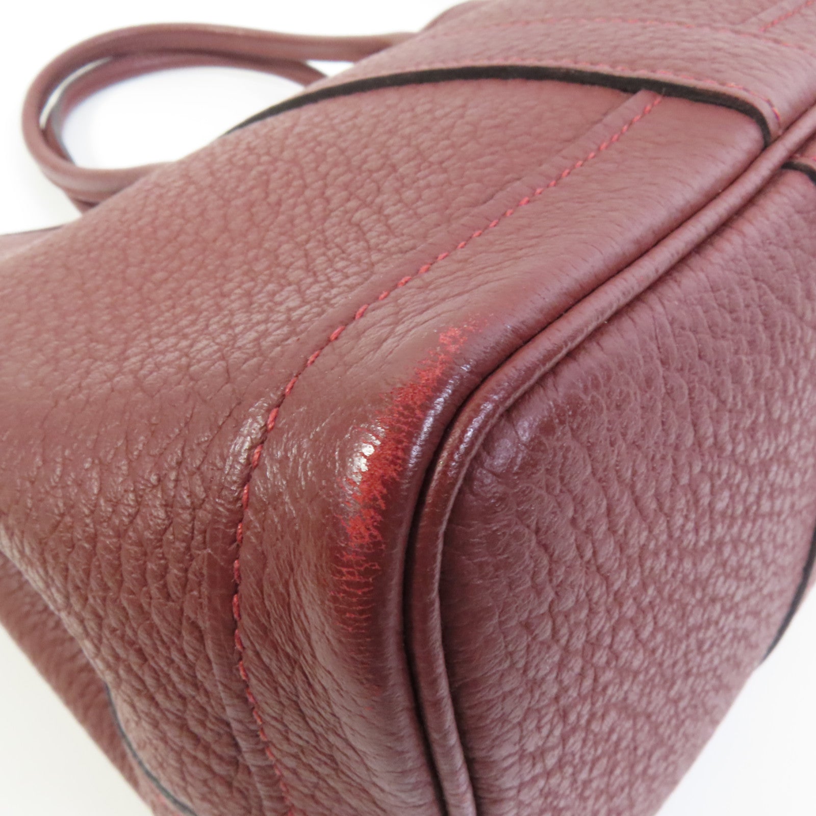 HERMES Negonda皮革Garder Party TPM銀扣手挽袋Rouge H