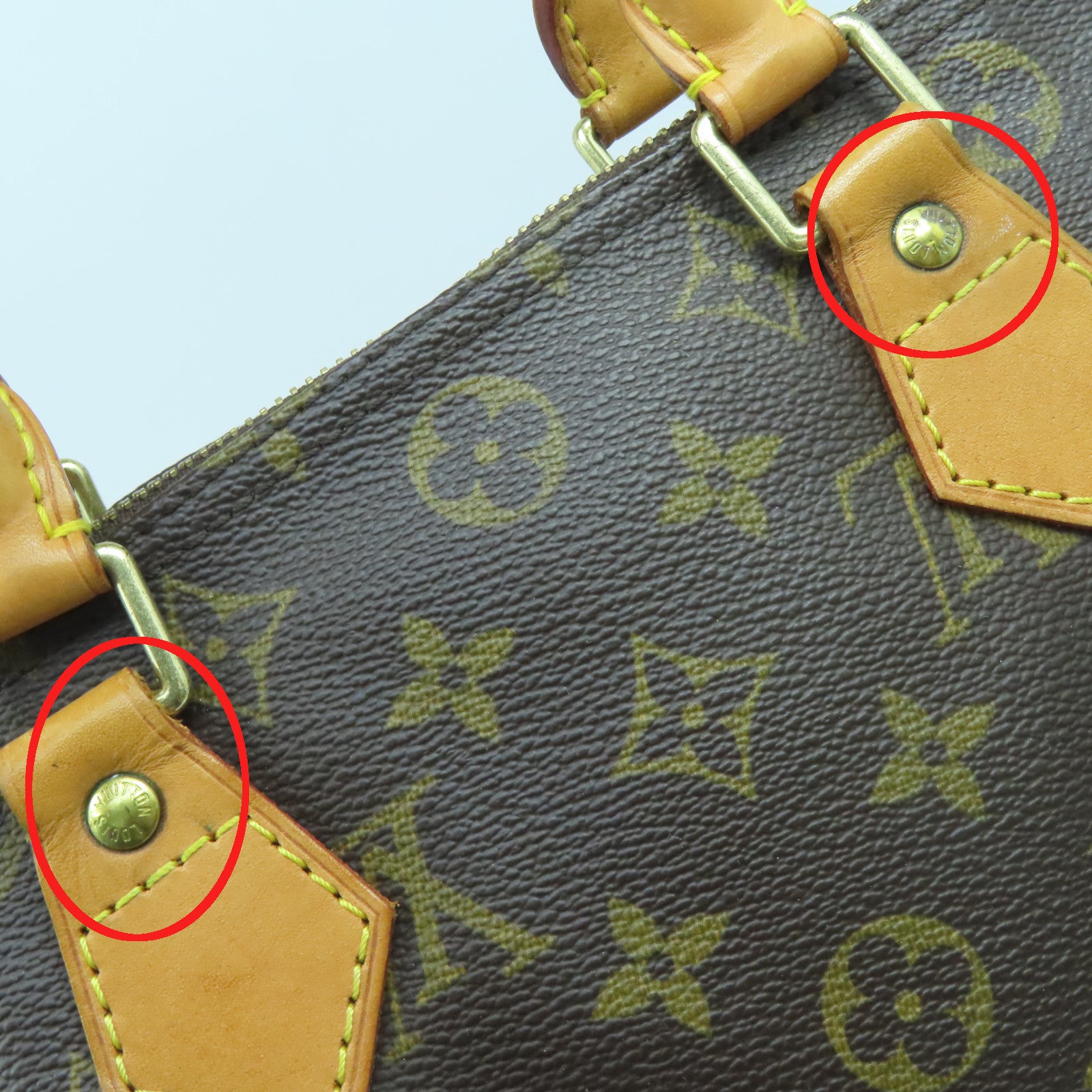 LOUIS VUITTON Monogram Speedy 30 Gold Buckle Bag Brown