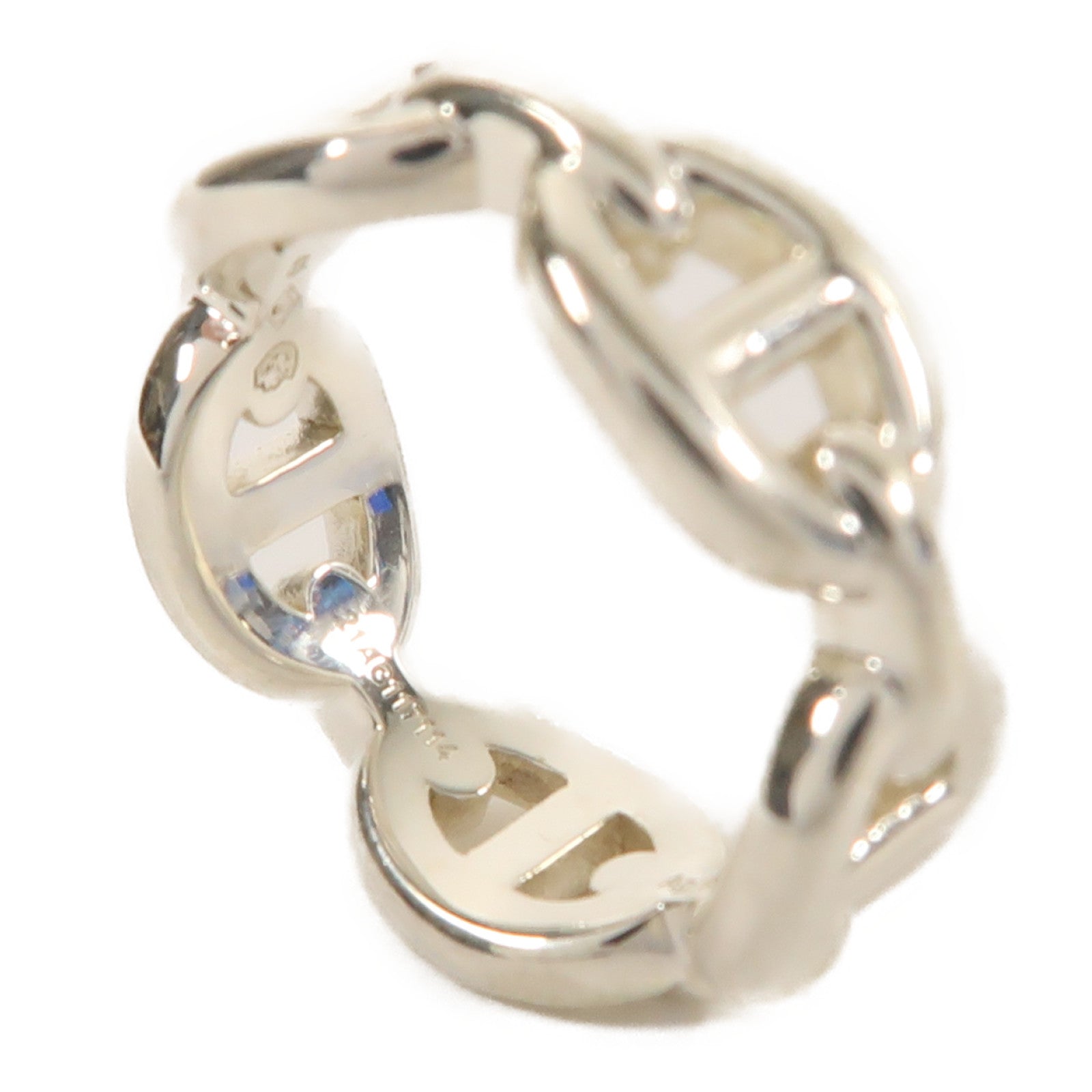 HERMES 925純銀Chaine D'Ancre戒指#49/US#5